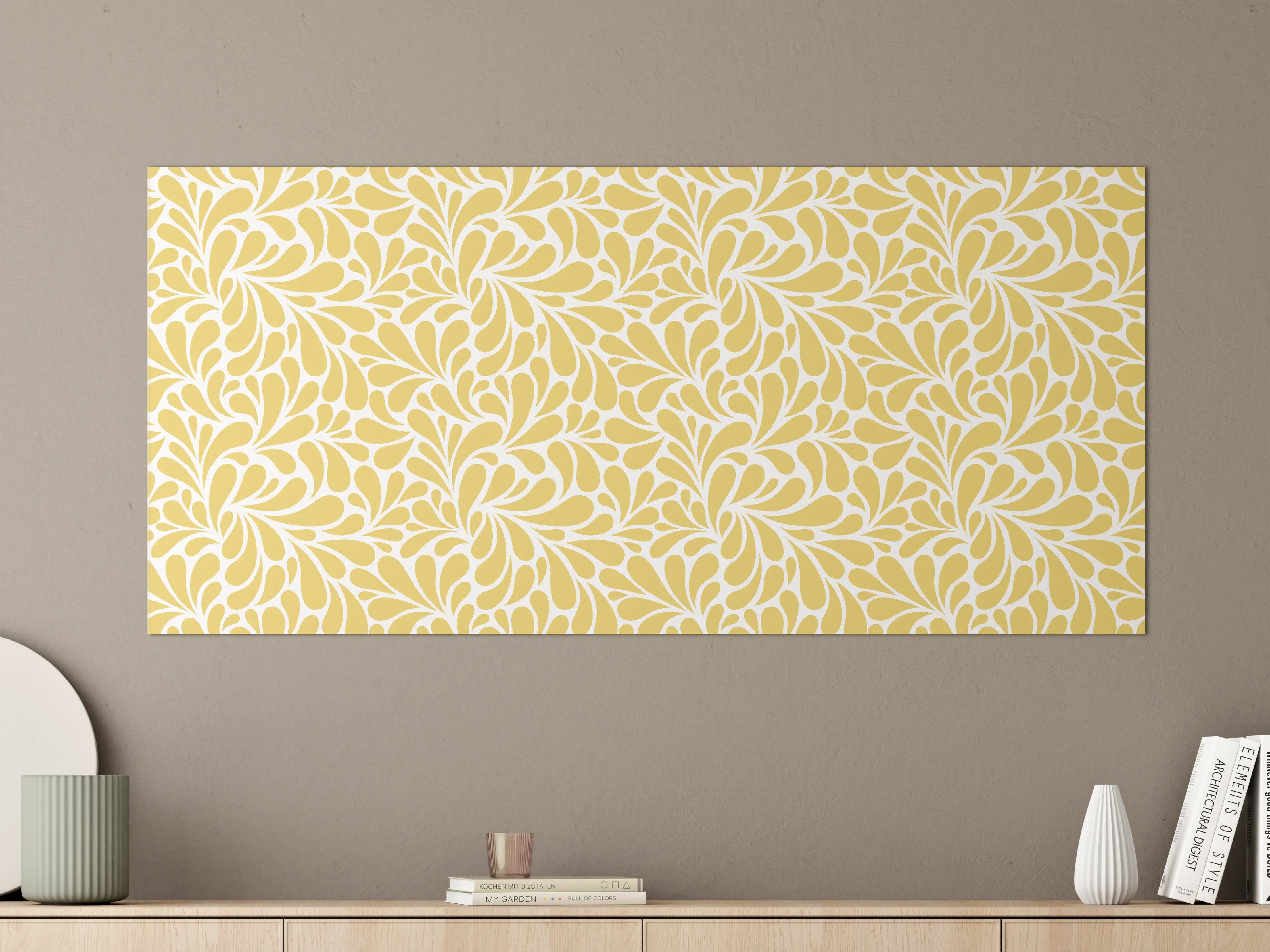 Große Wandbilder - Goldene Blattmuster Ornament