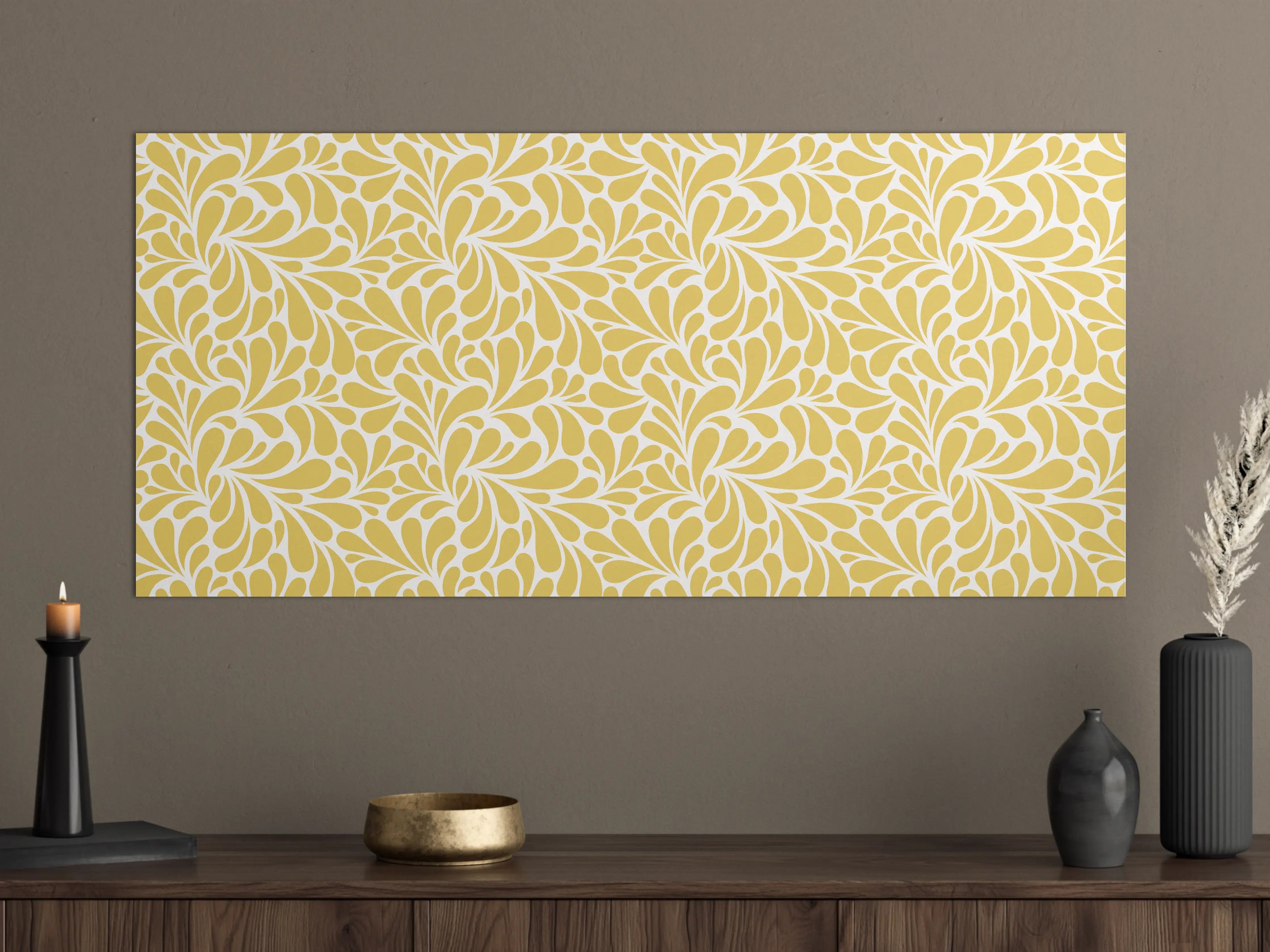 Große Wandbilder - Goldene Blattmuster Ornament