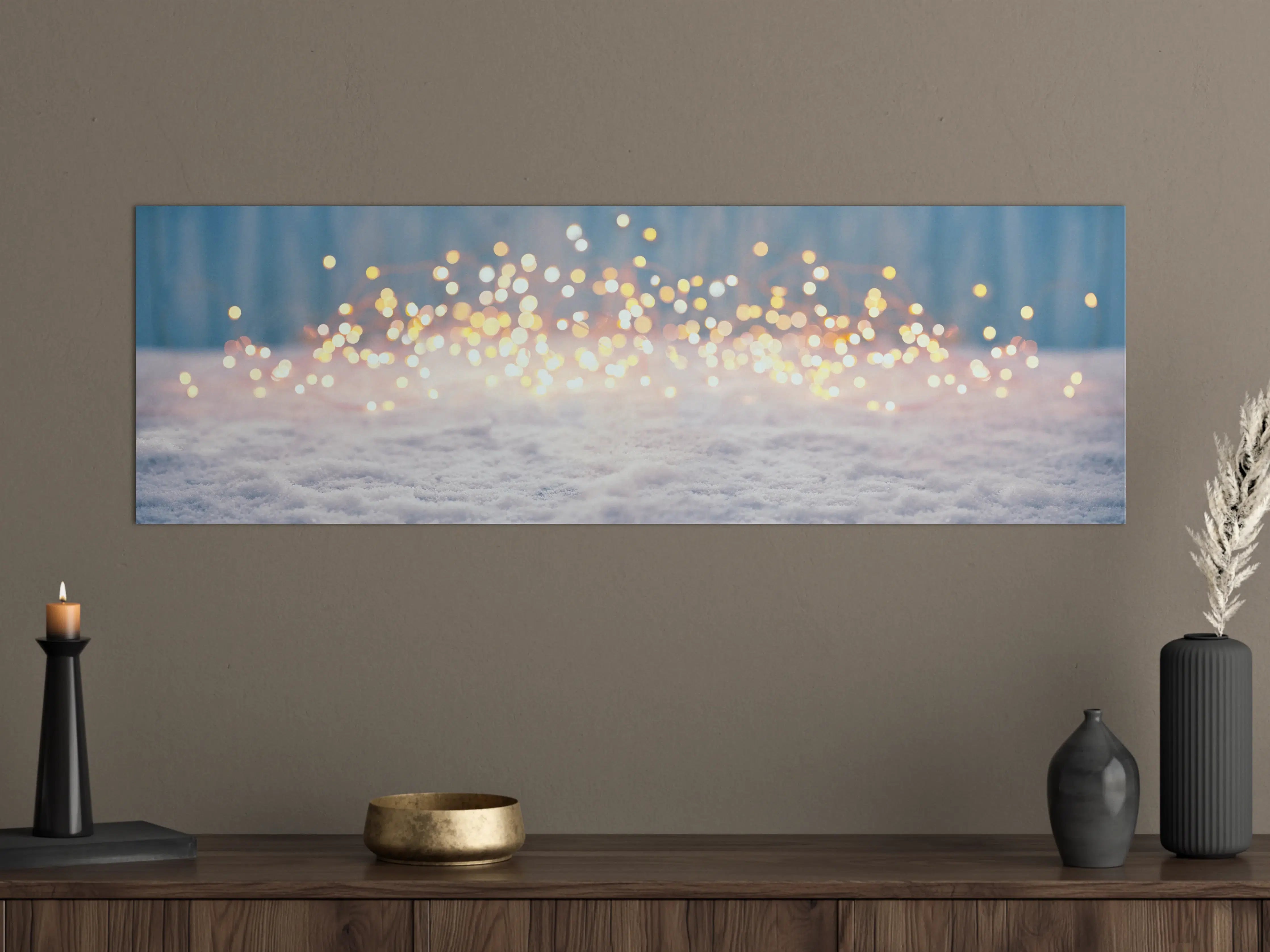 Große Wandbilder - Goldene Bokeh-Lichter Winterzauber
