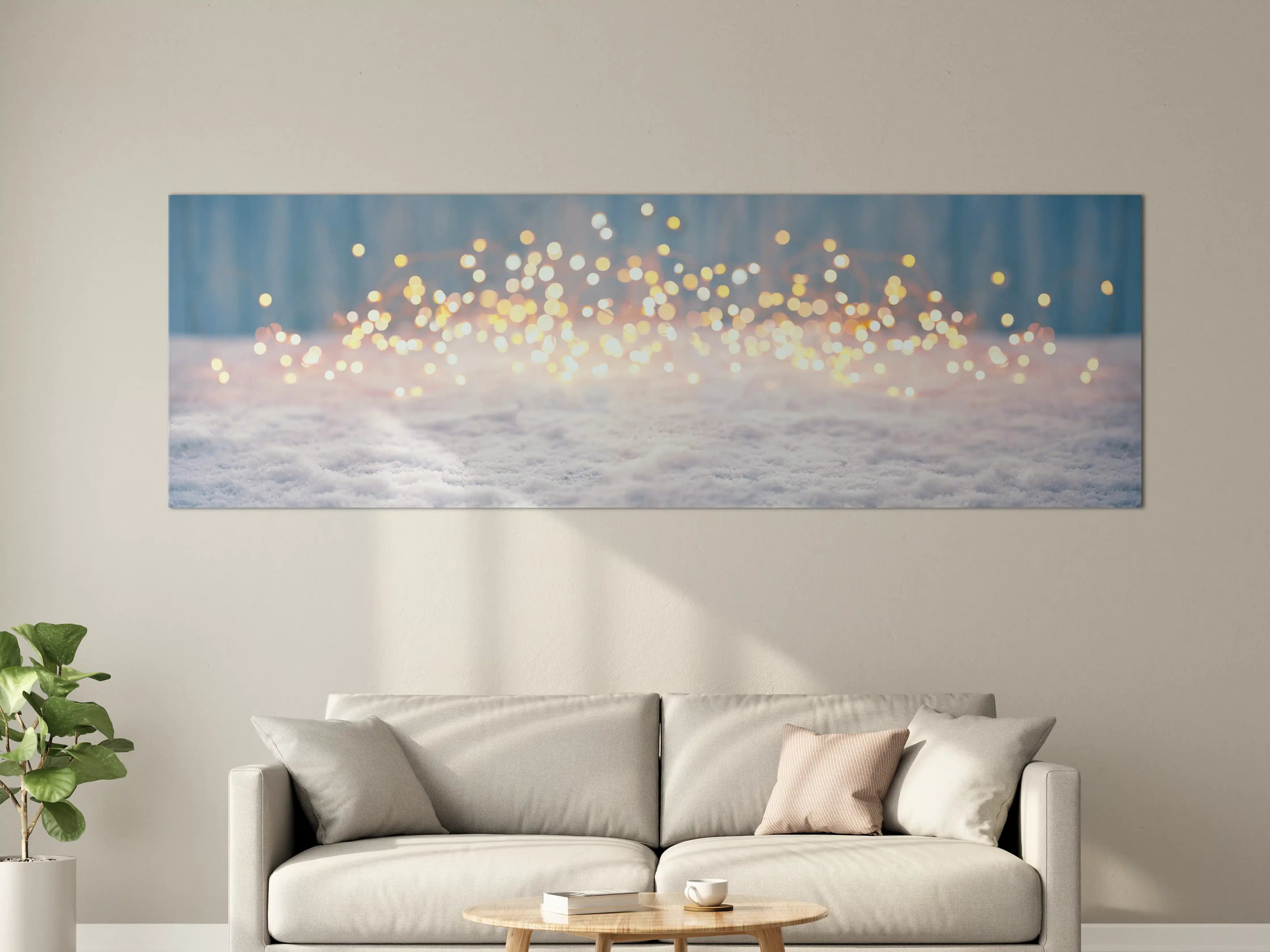 Große Wandbilder - Goldene Bokeh-Lichter Winterzauber