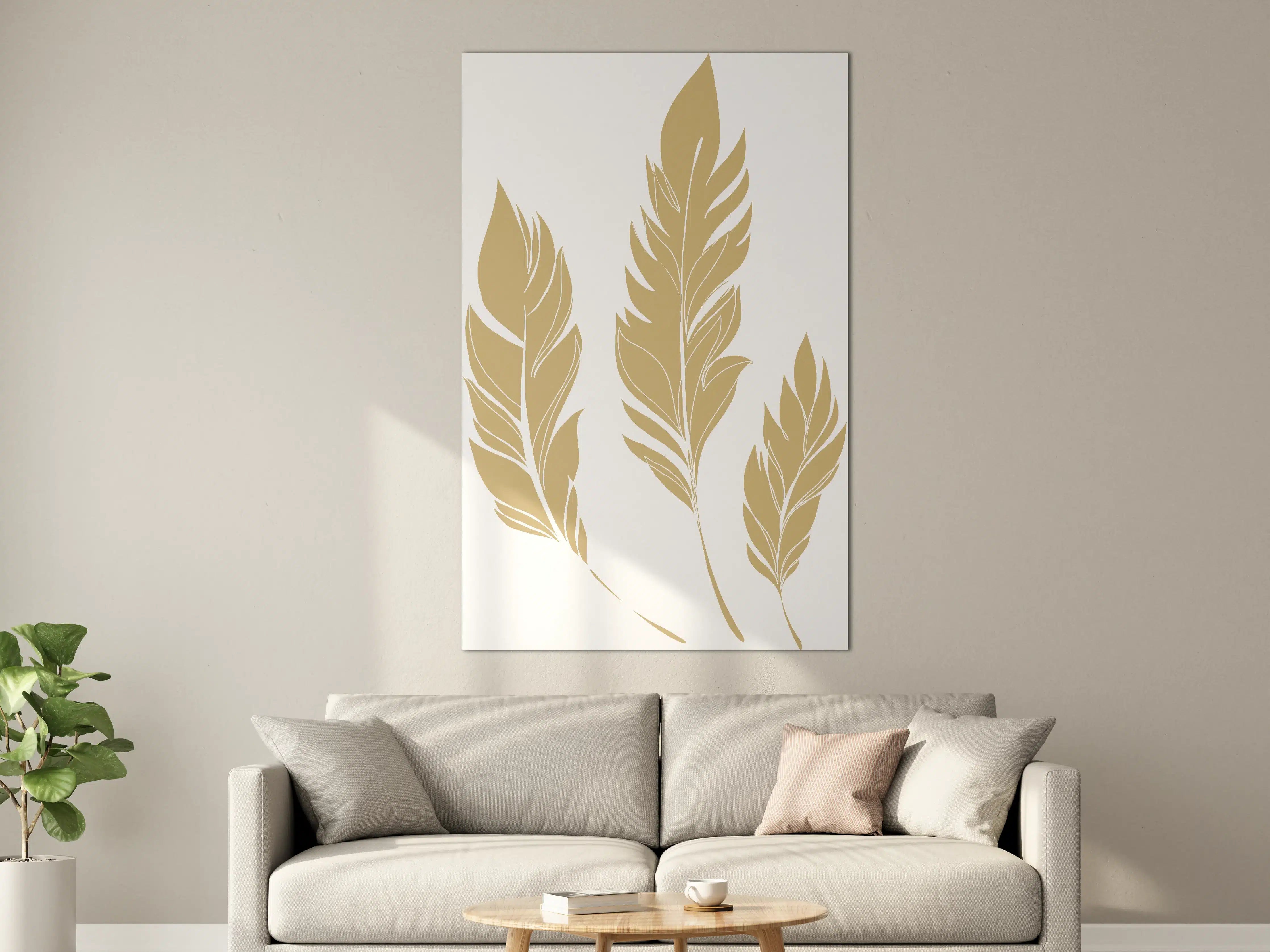 Große Wandbilder - Goldene Feder Illustration