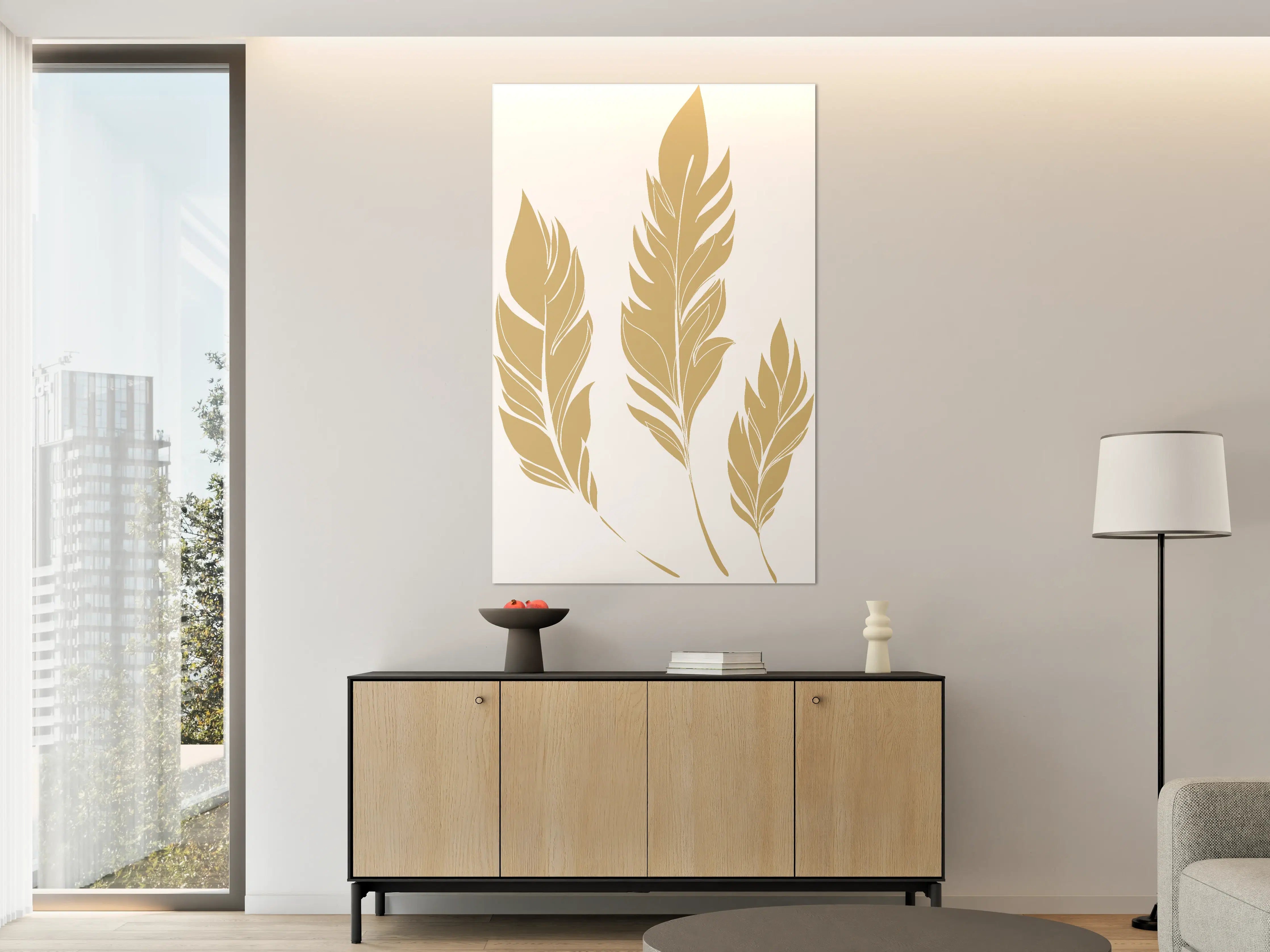 Große Wandbilder - Goldene Feder Illustration