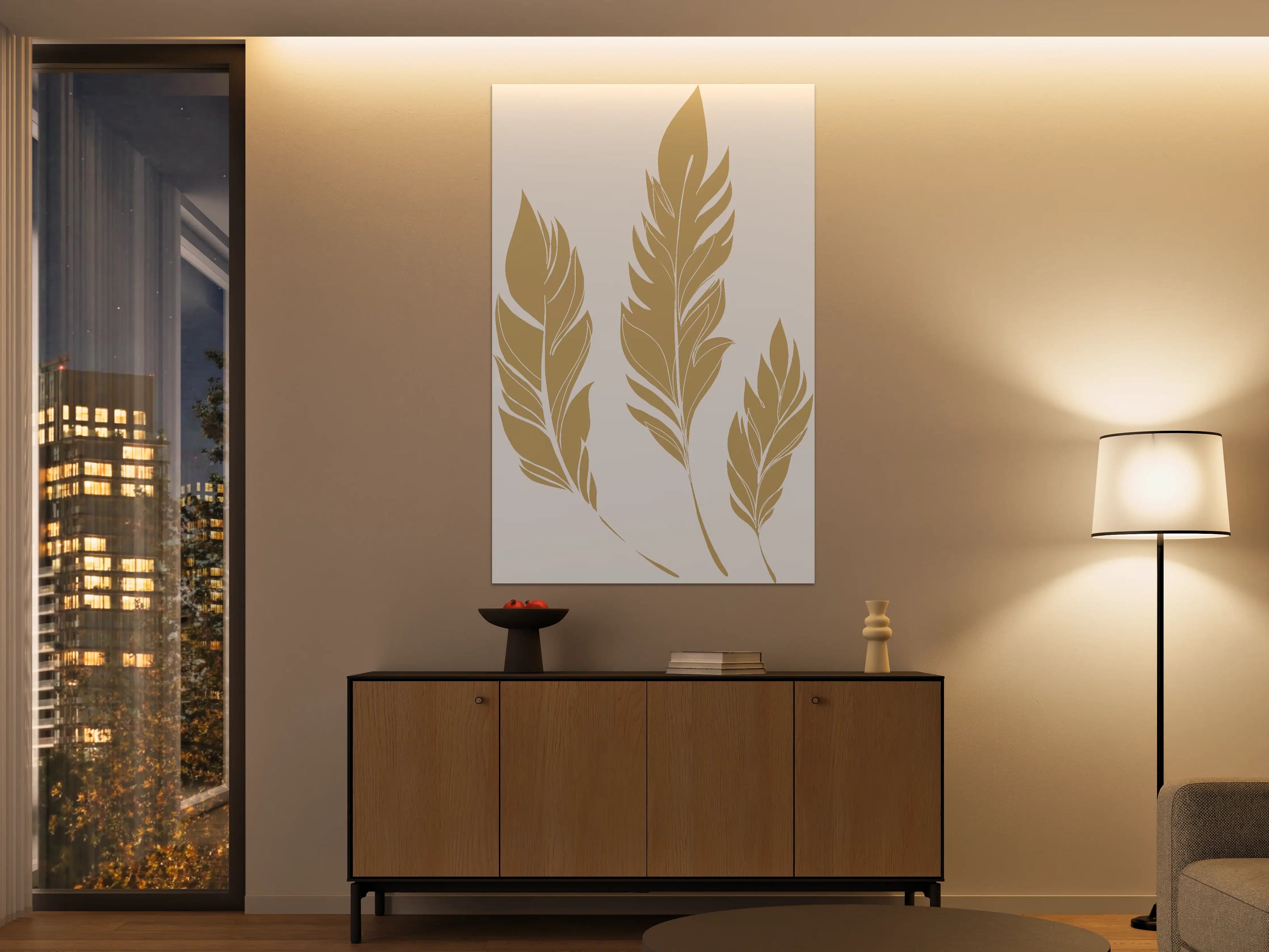 Große Wandbilder - Goldene Feder Illustration