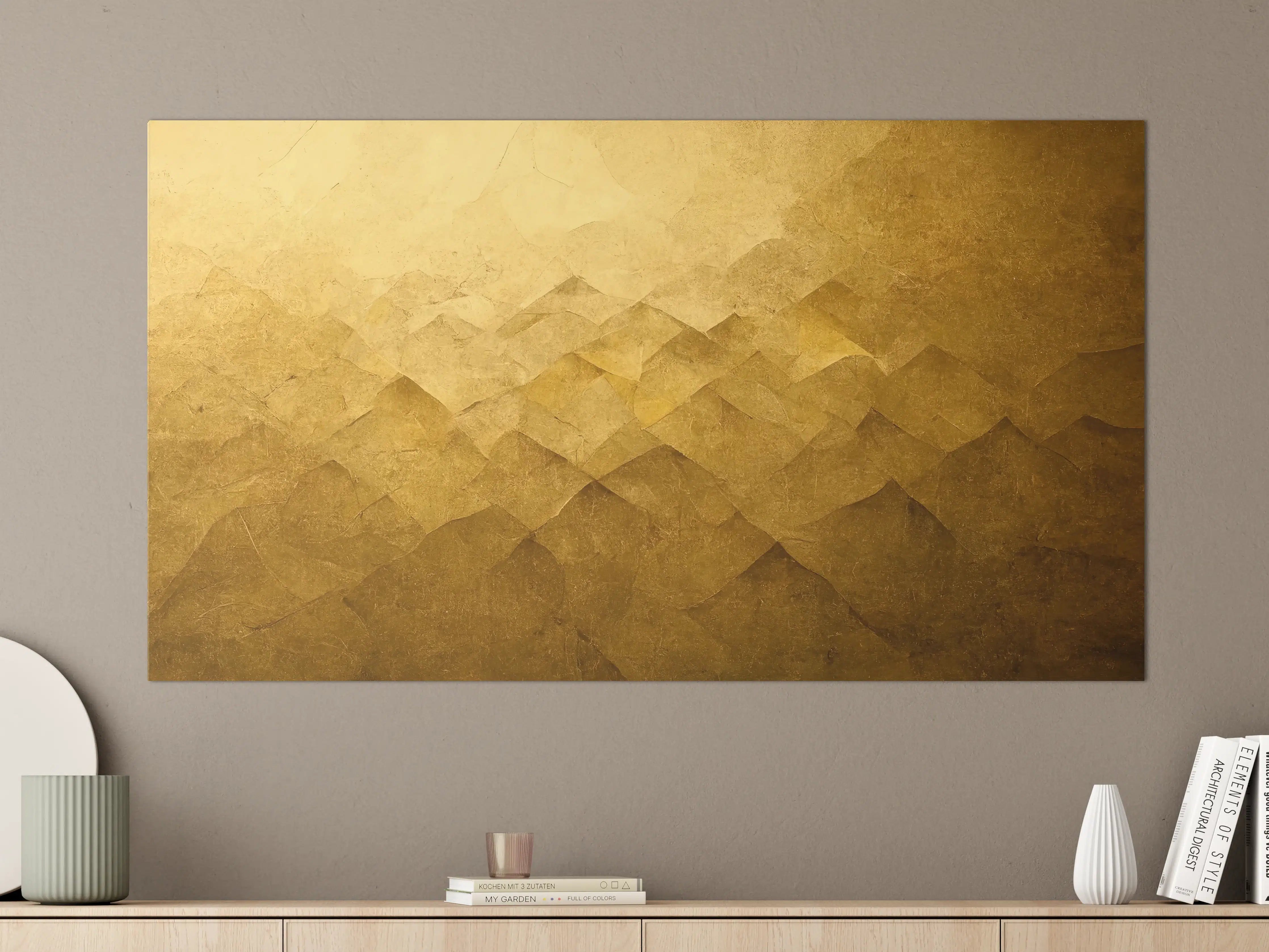 Große Wandbilder - Goldene Geometrie-Industrietextur