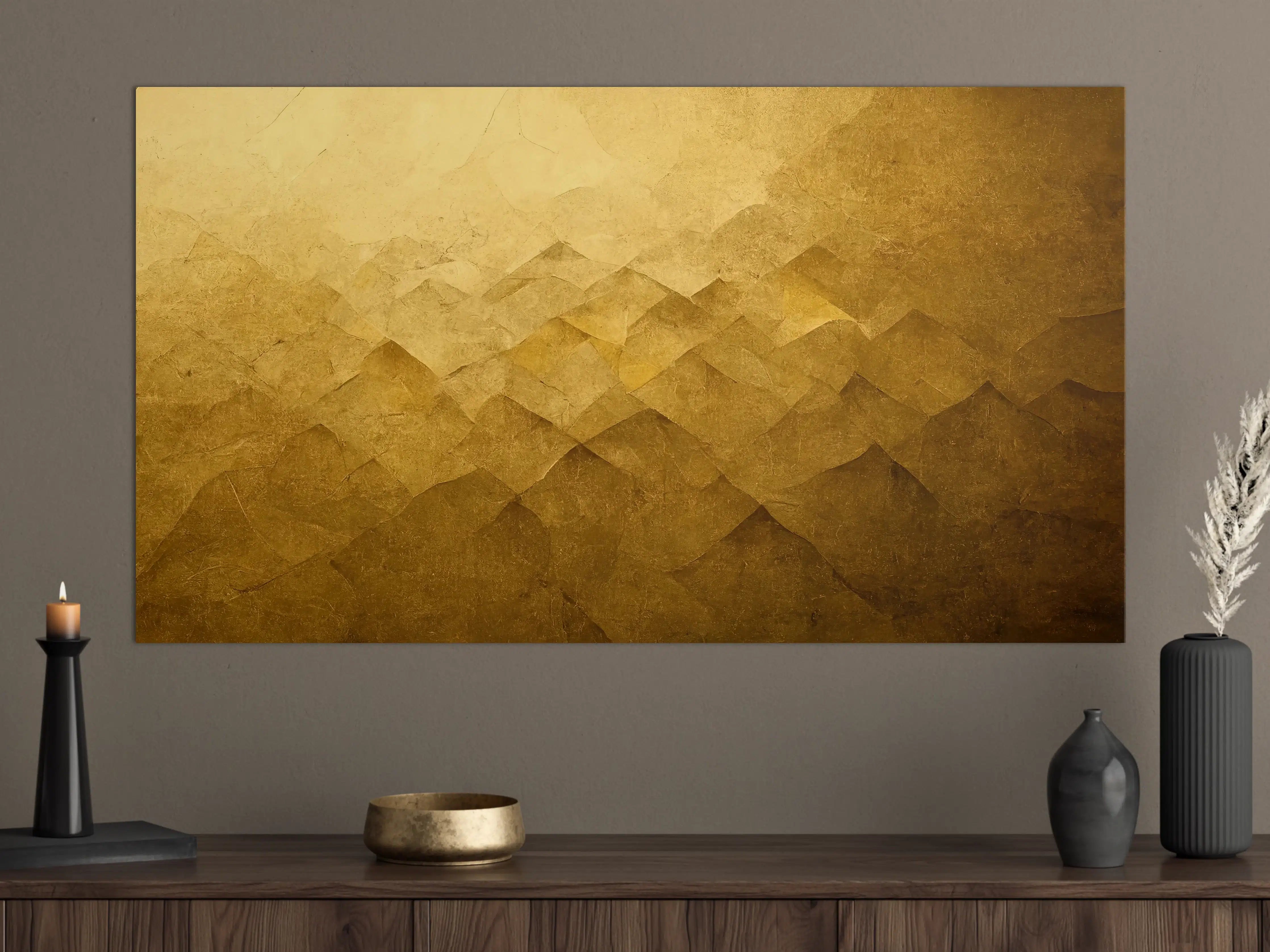 Große Wandbilder - Goldene Geometrie-Industrietextur