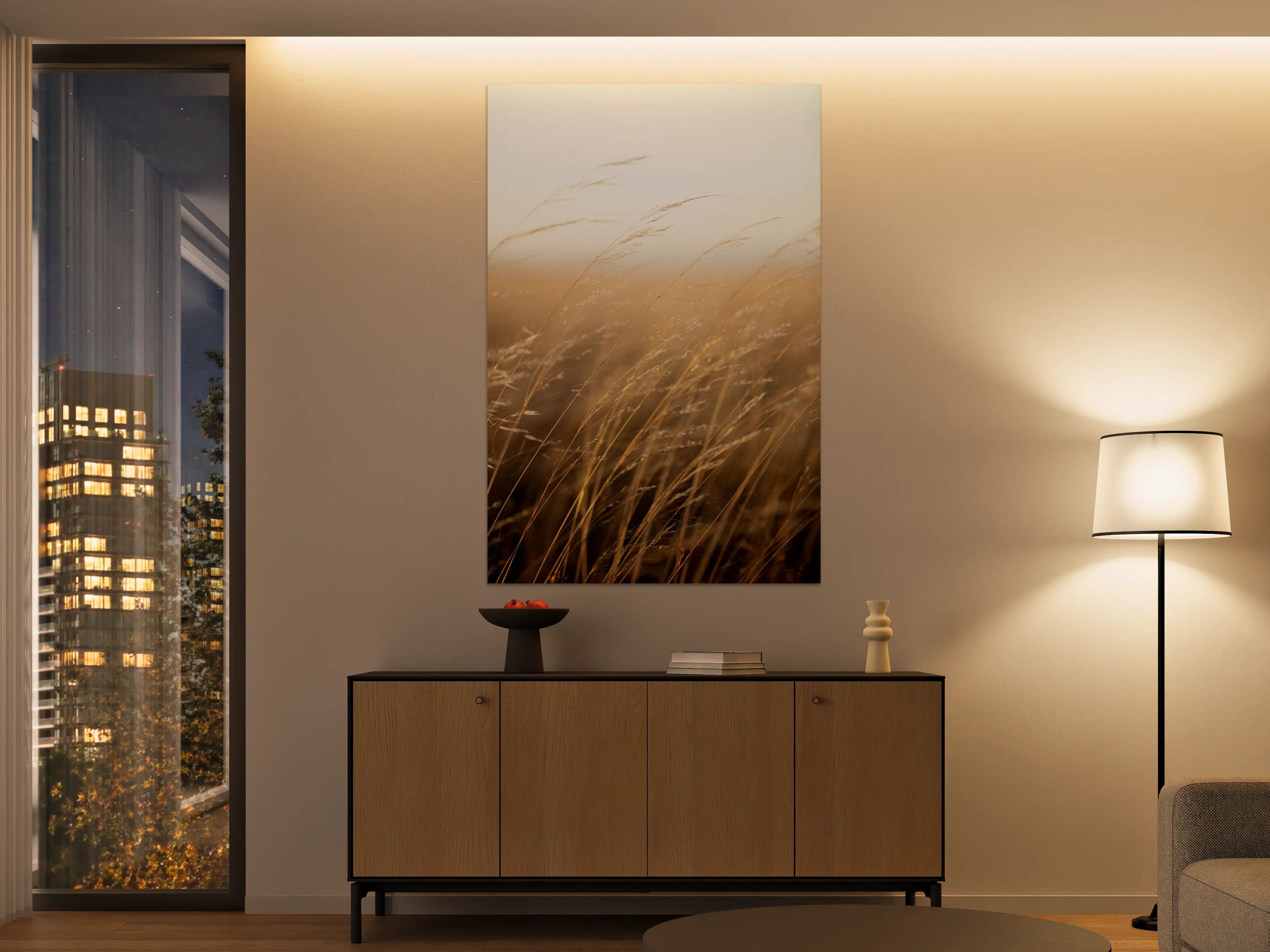 Große Wandbilder - Goldene Gräser im Sonnenlicht