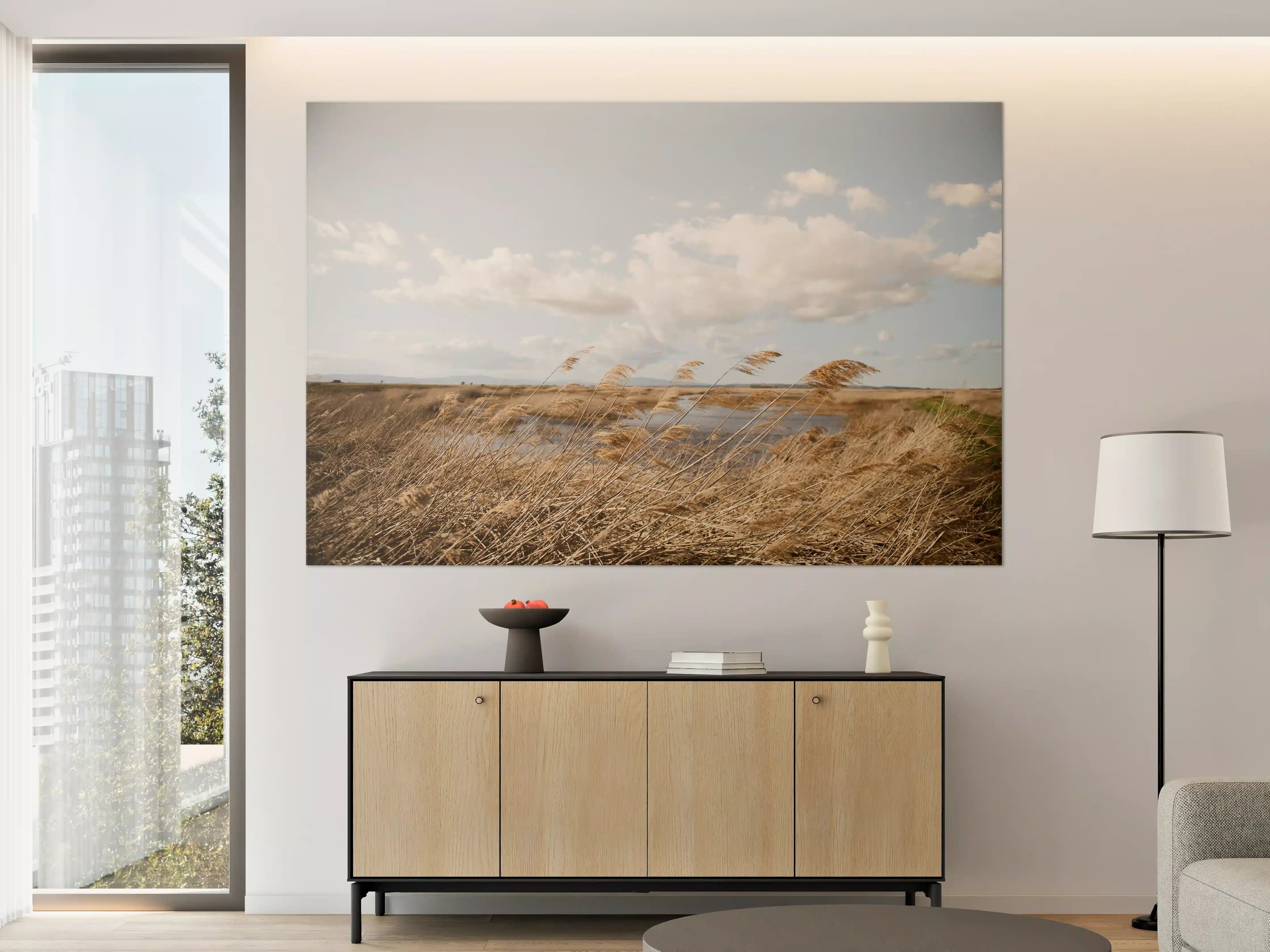 Große Wandbilder - Goldene Gräser im Wind