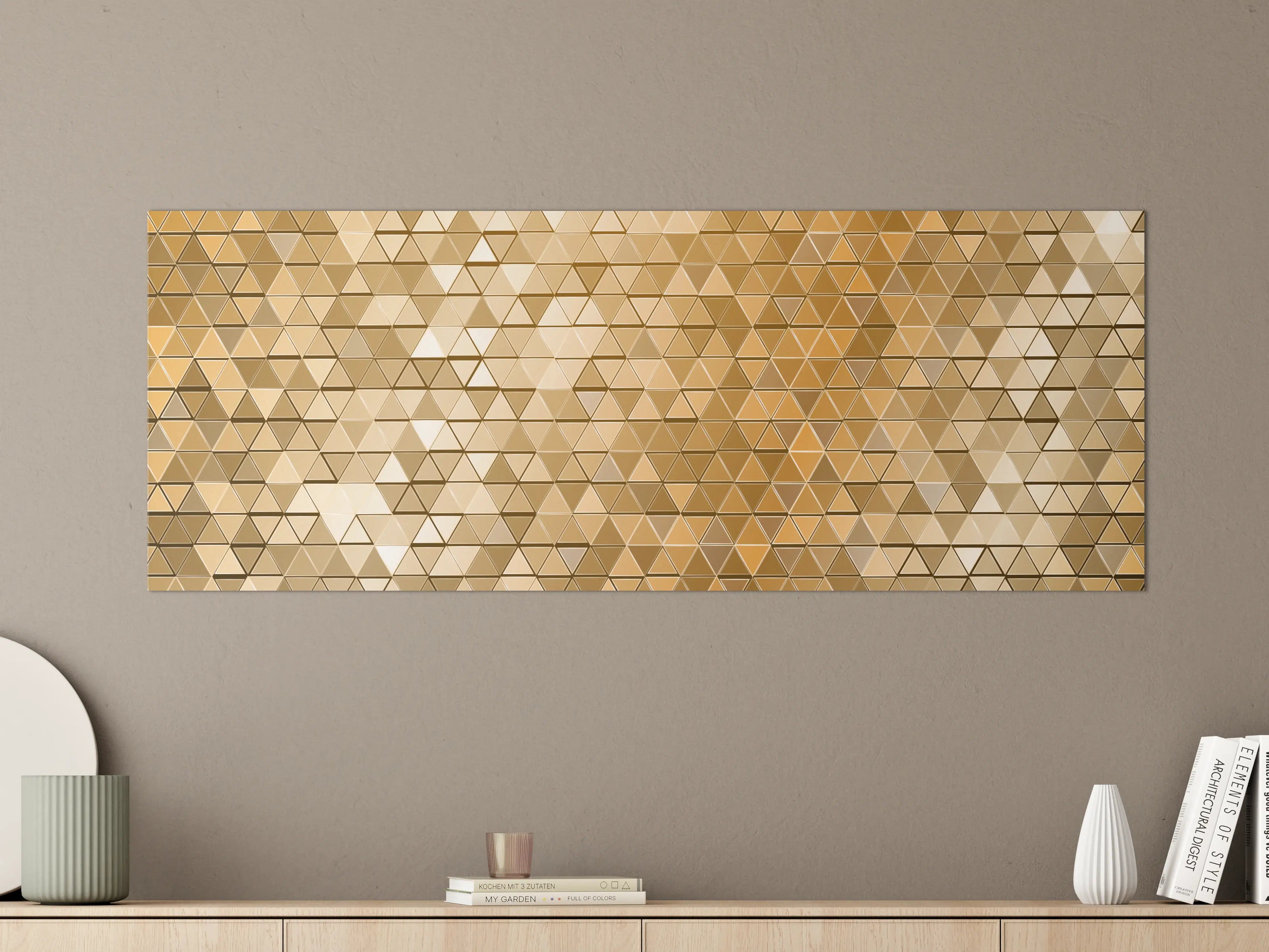 Große Wandbilder - Goldene Metall-Mosaikstruktur