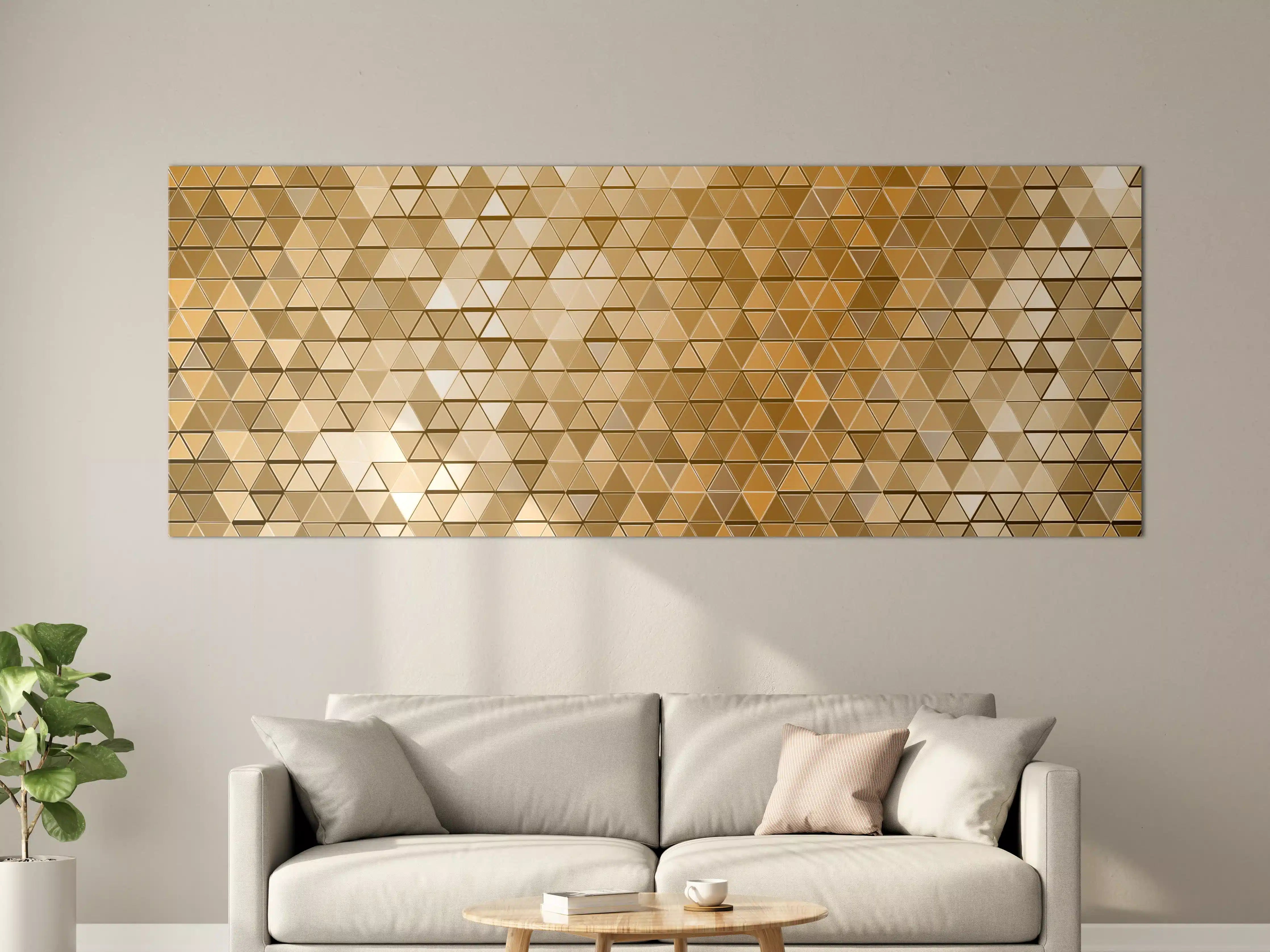 Große Wandbilder - Goldene Metall-Mosaikstruktur