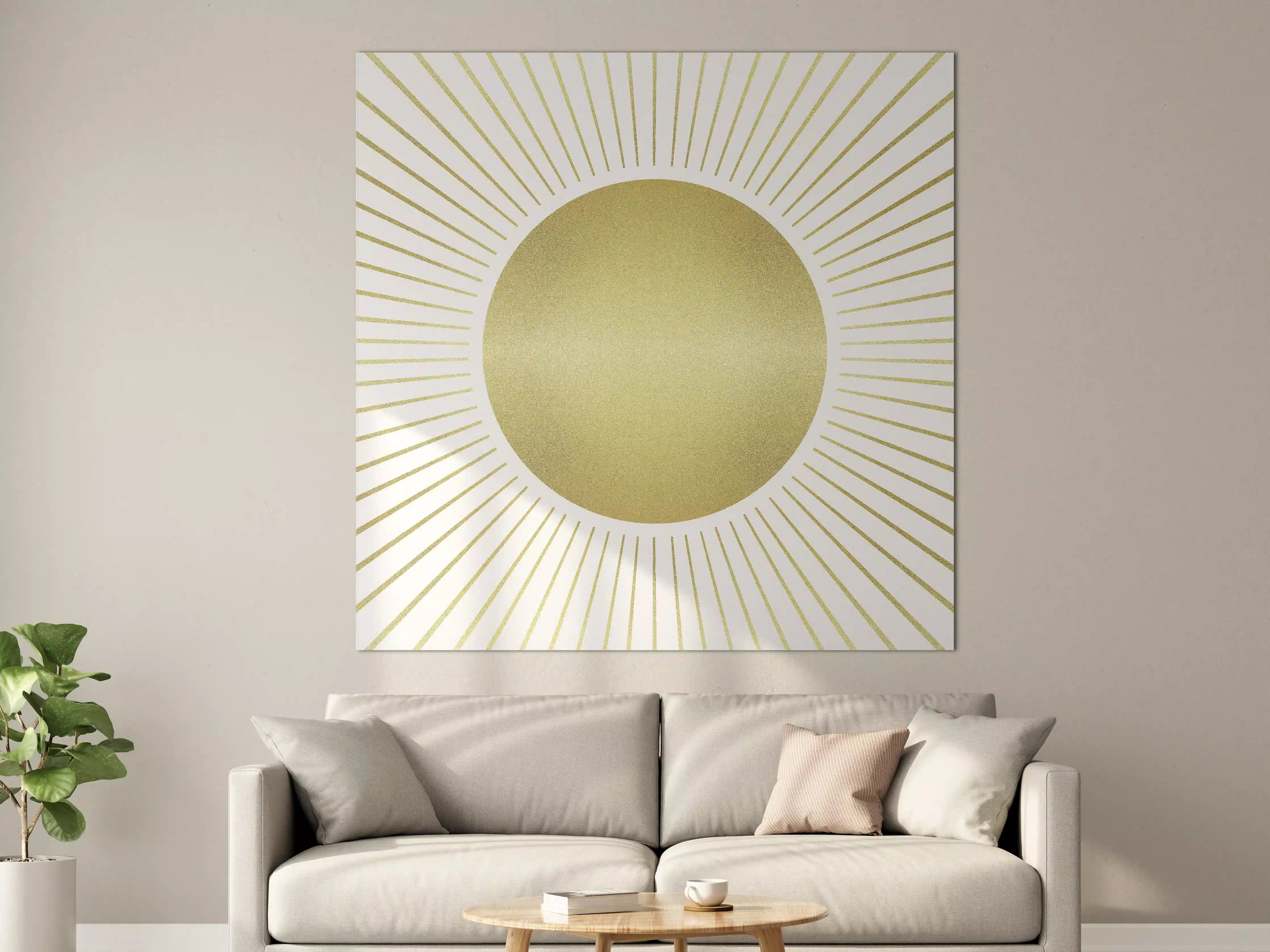 Große Wandbilder - Goldene Sonne mit Strahlen