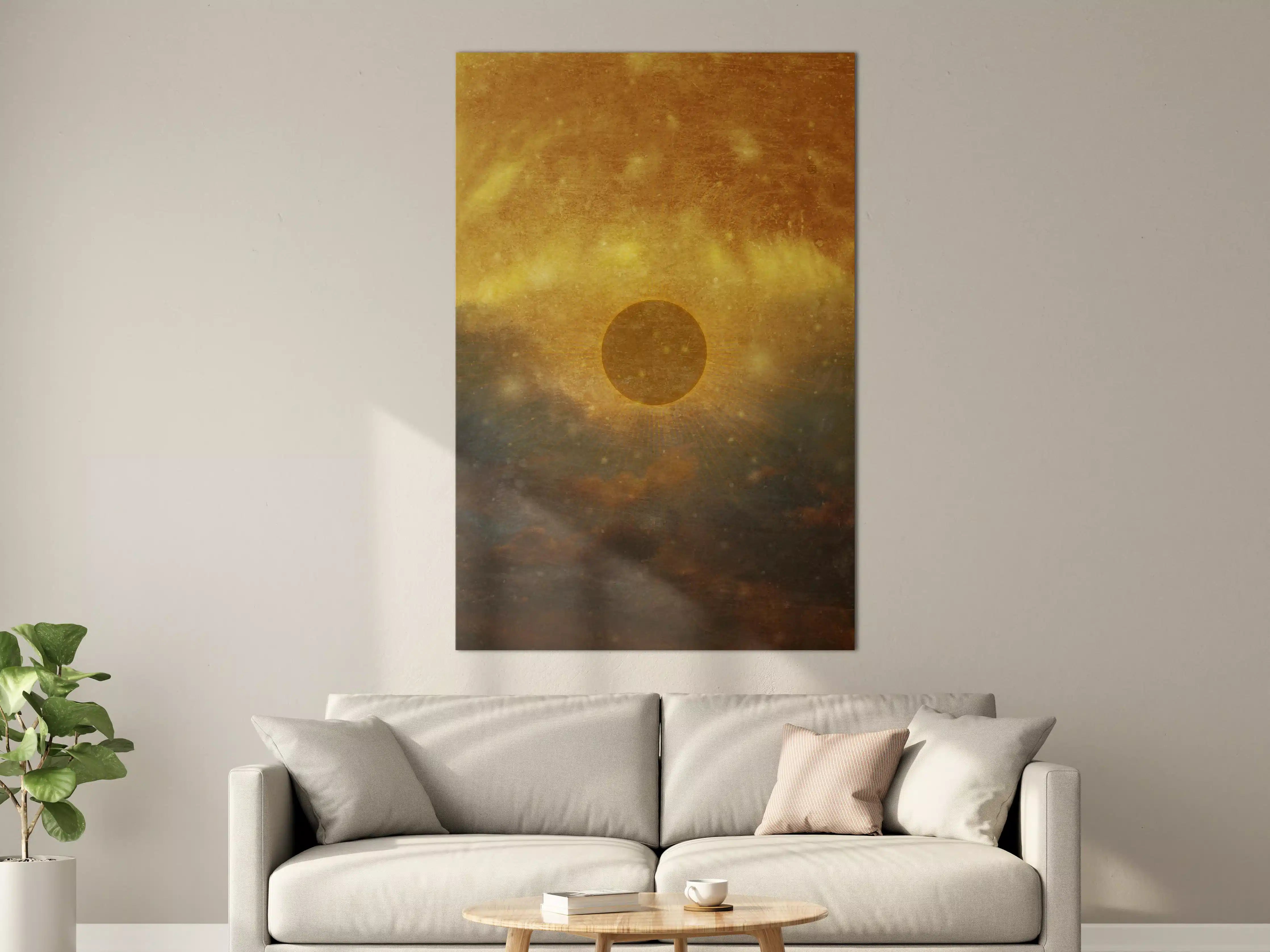 Große Wandbilder - Goldener Sonnenfinsternis-Himmel