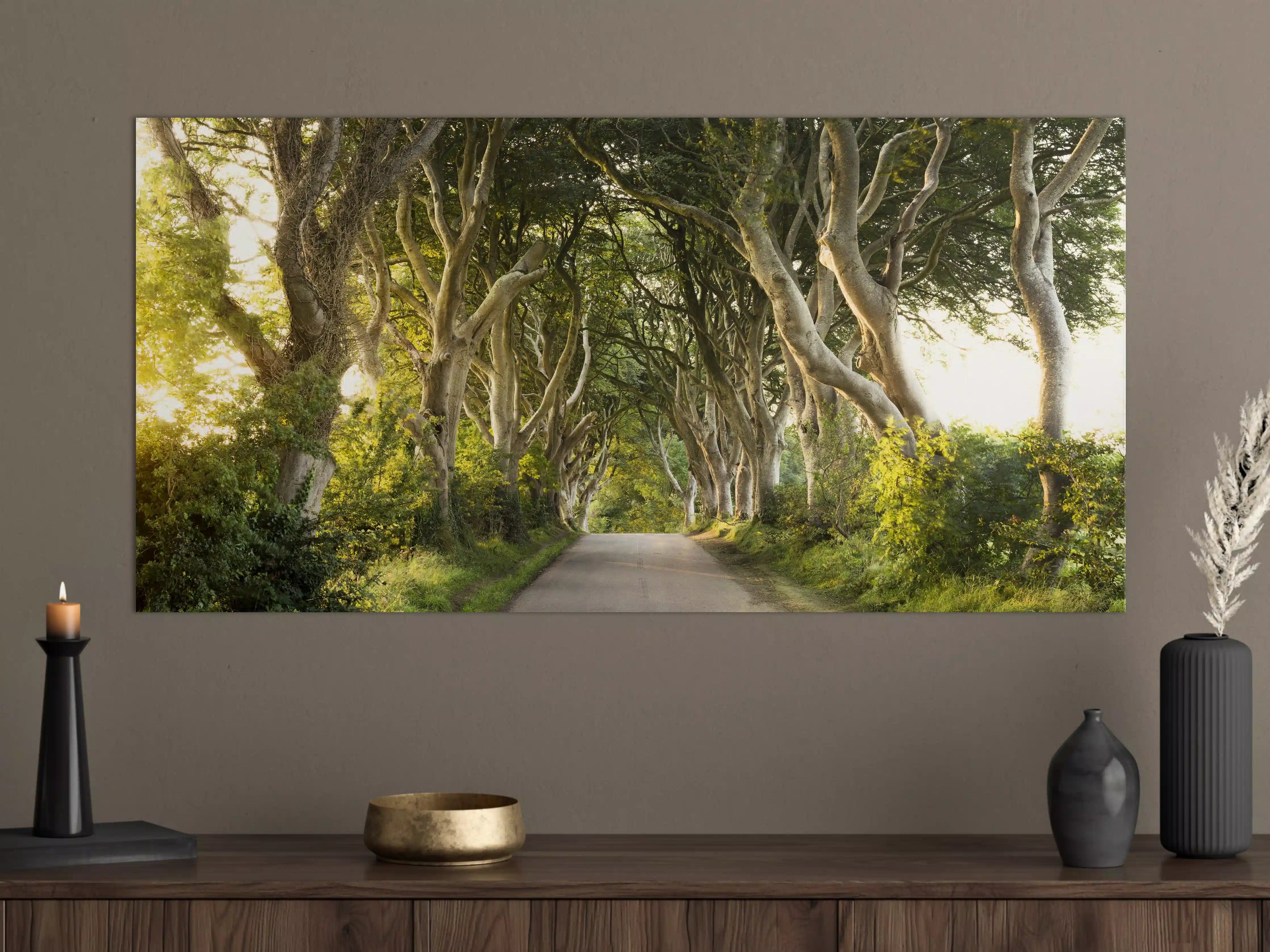 Große Wandbilder - Goldener Weg im Wald
