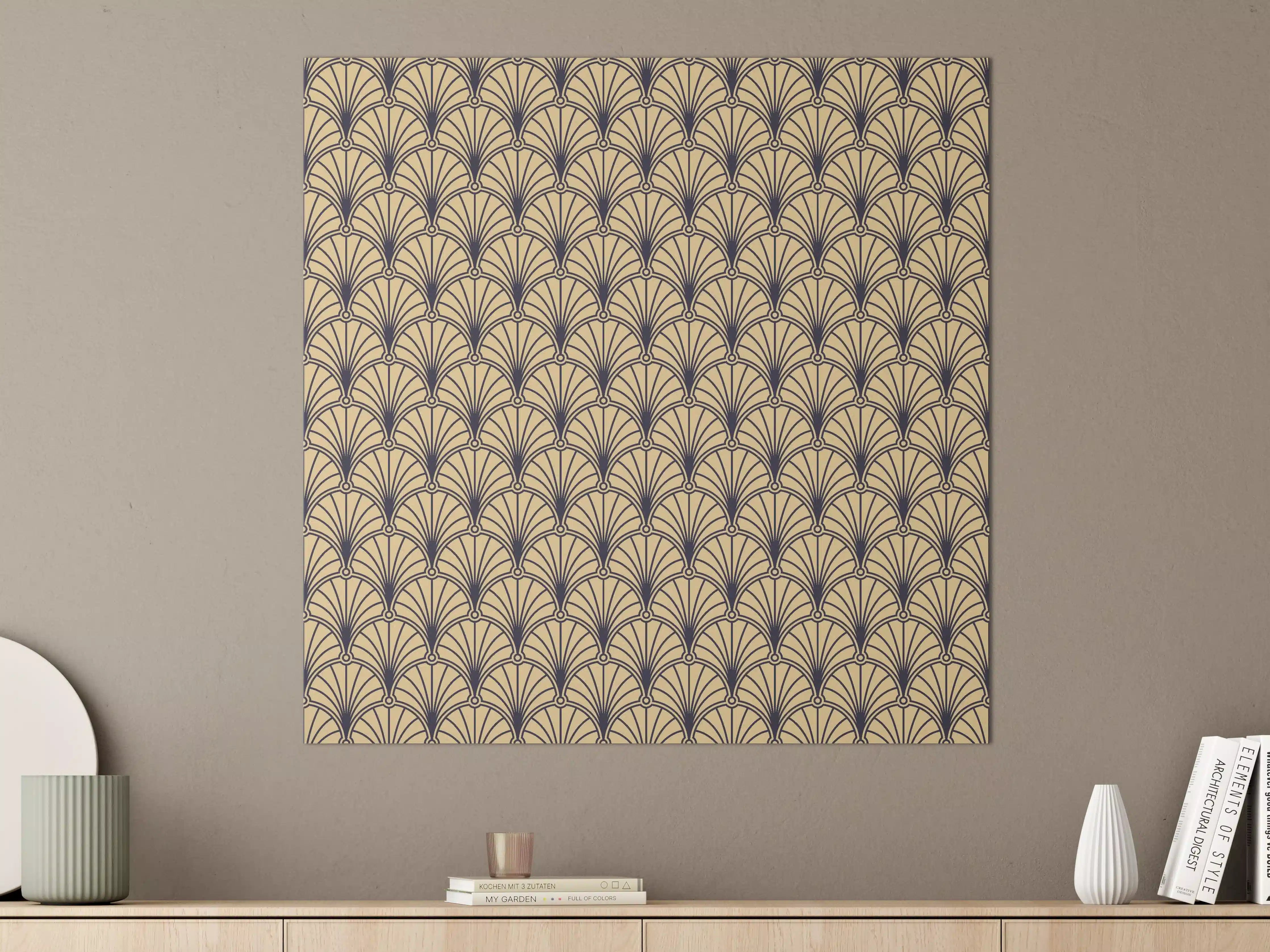Große Wandbilder - Goldenes Art-Deco-Muster