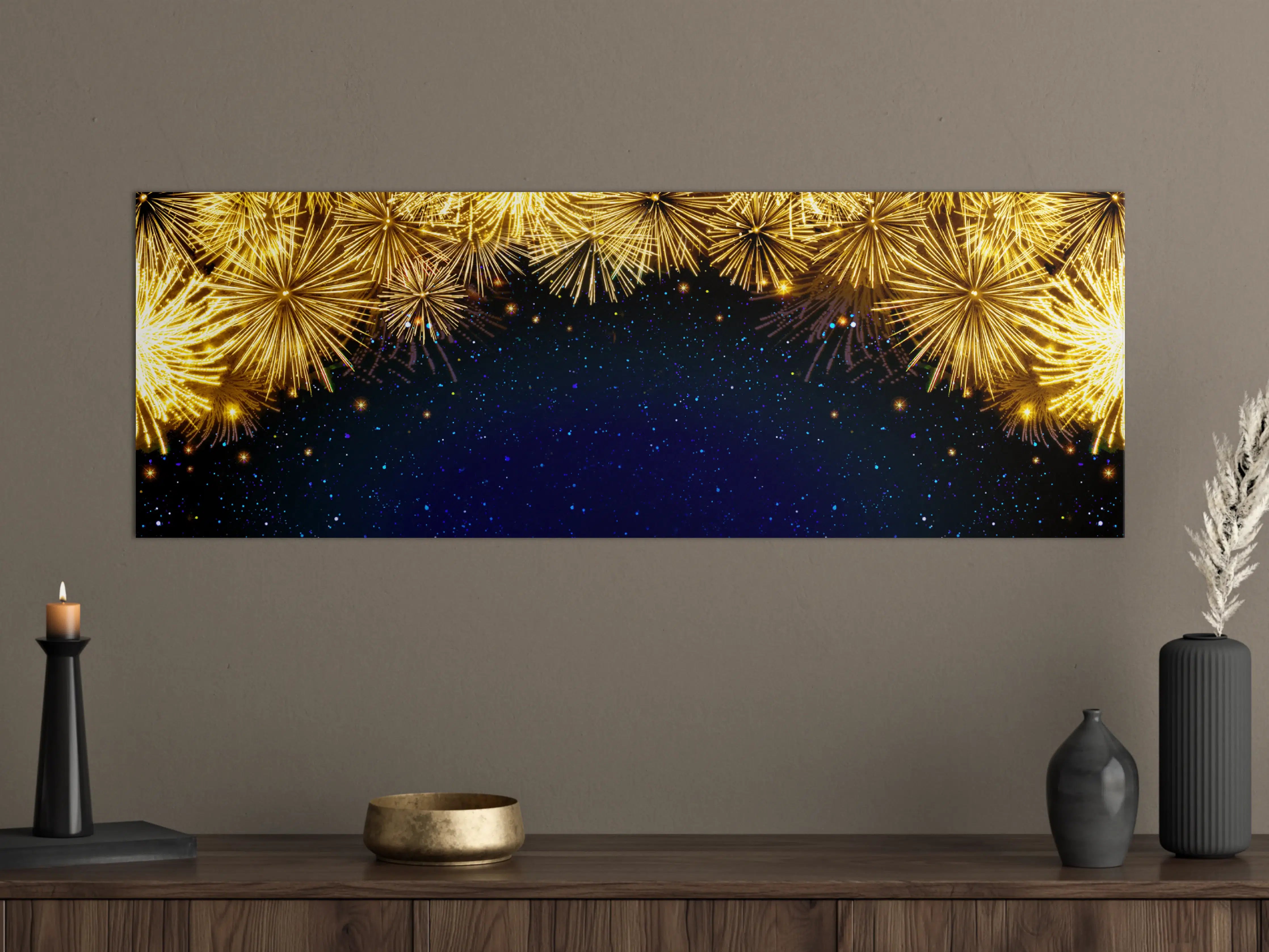 Große Wandbilder - Goldenes Feuerwerk - Hintergrund