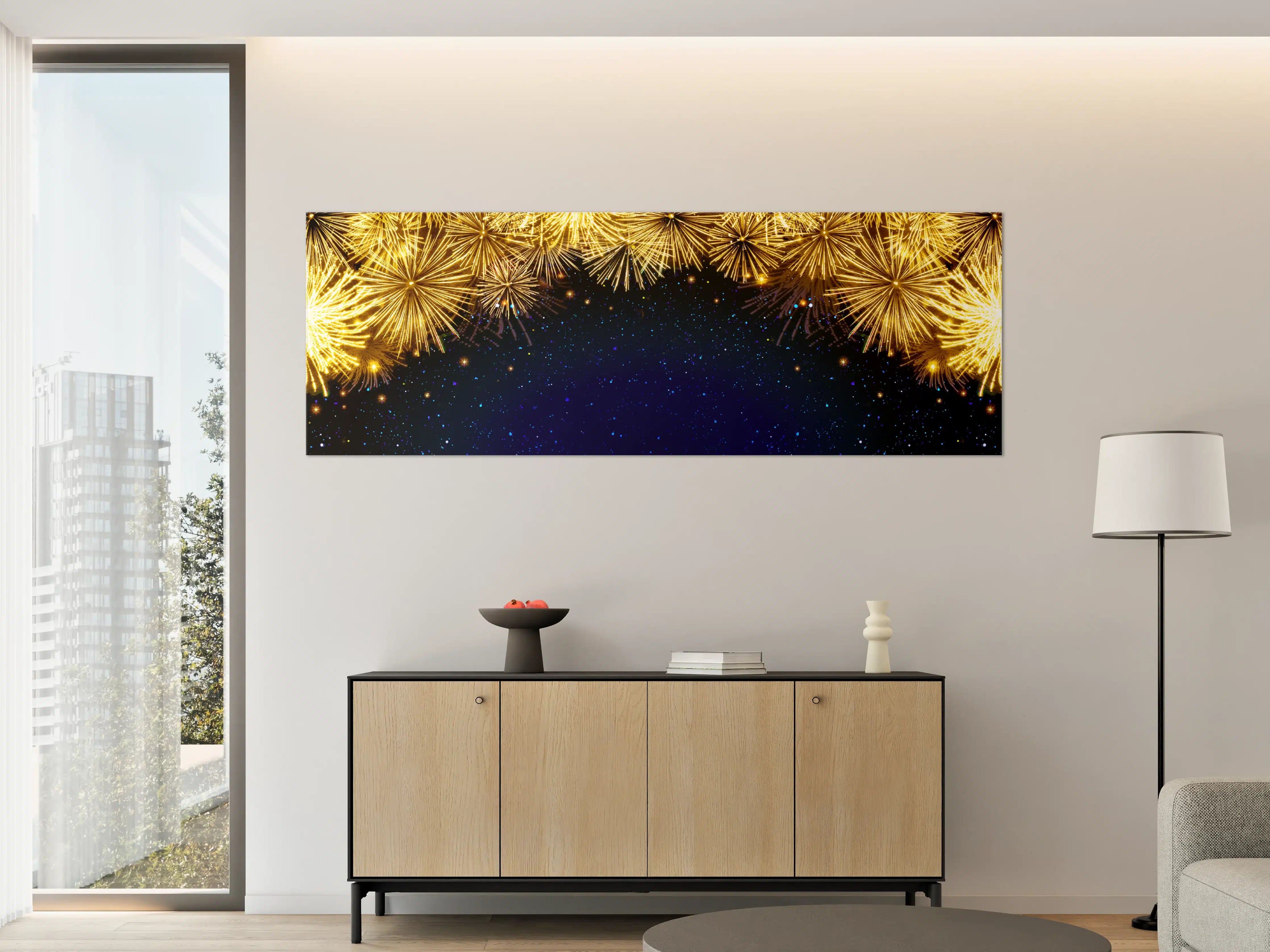 Große Wandbilder - Goldenes Feuerwerk - Hintergrund