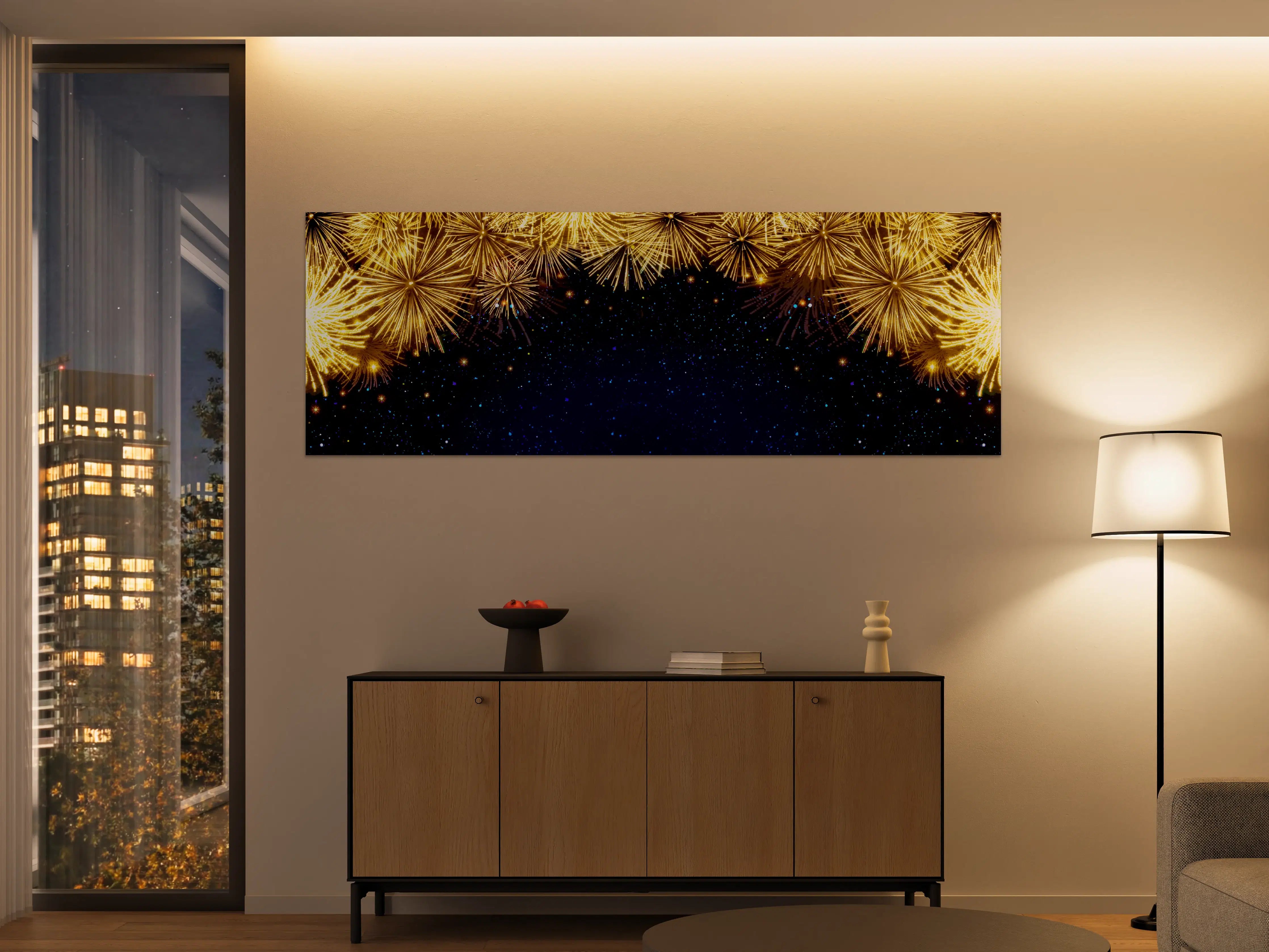 Große Wandbilder - Goldenes Feuerwerk - Hintergrund