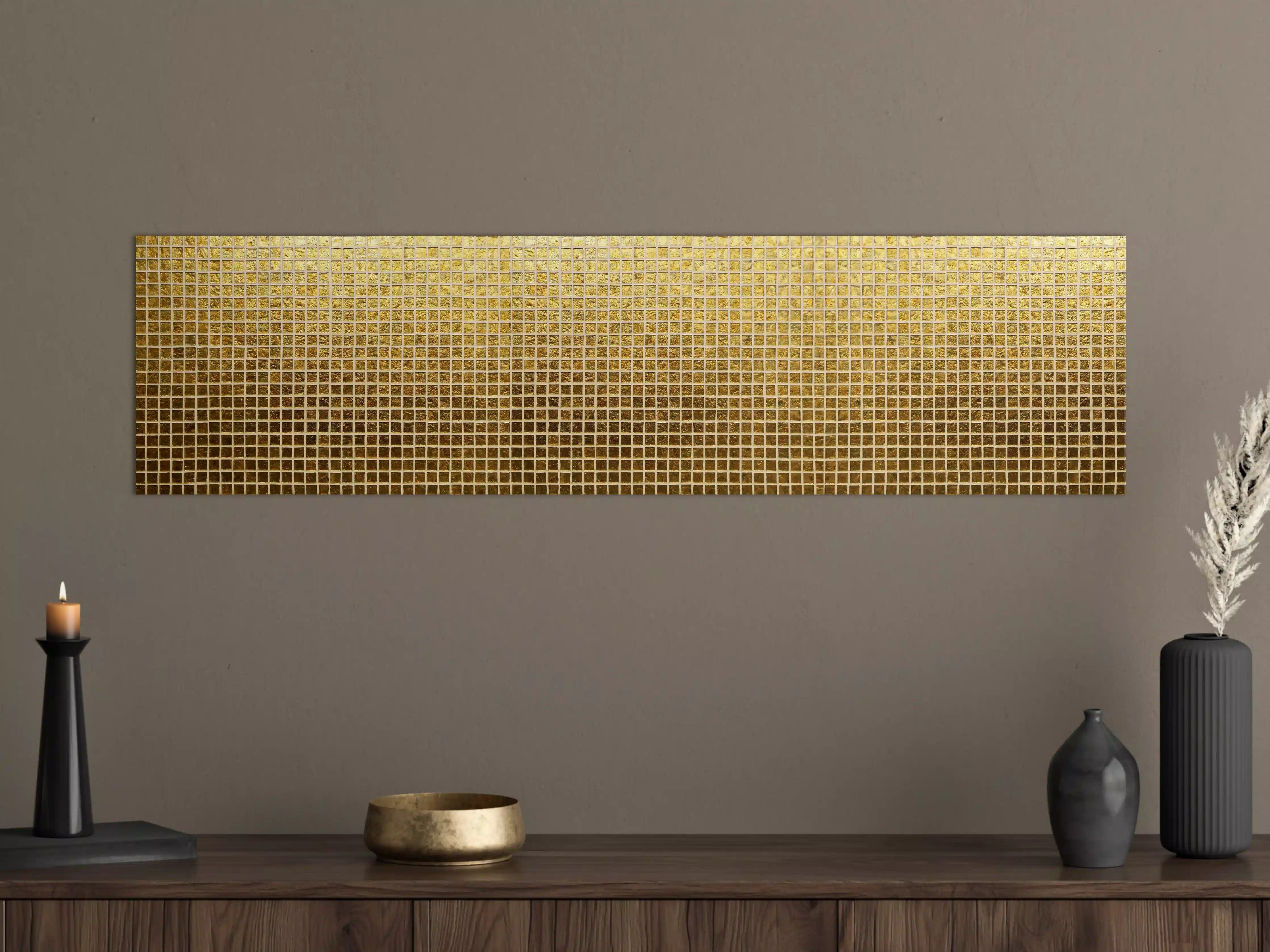 Große Wandbilder - Goldenes Fliesenmuster