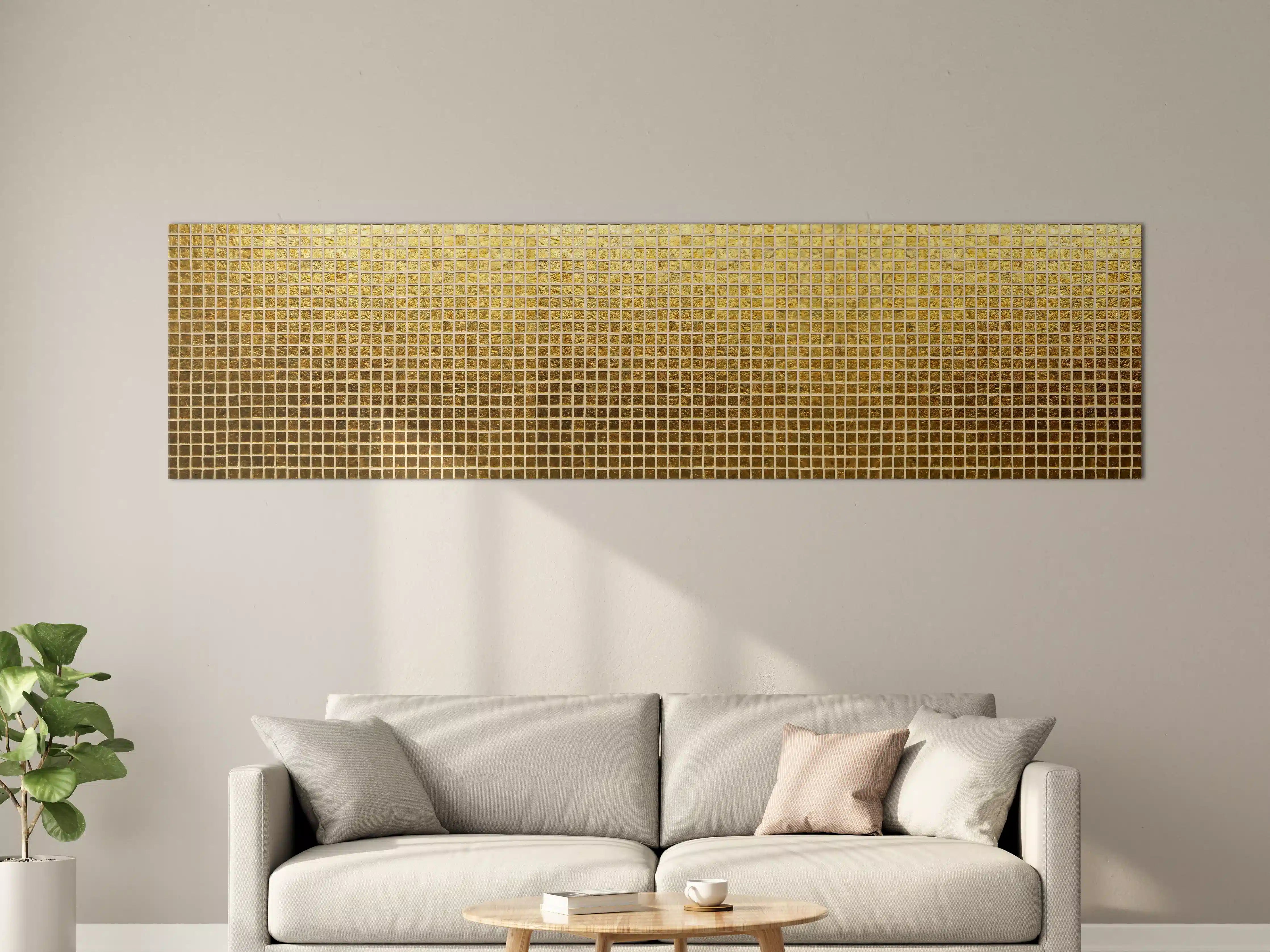 Große Wandbilder - Goldenes Fliesenmuster