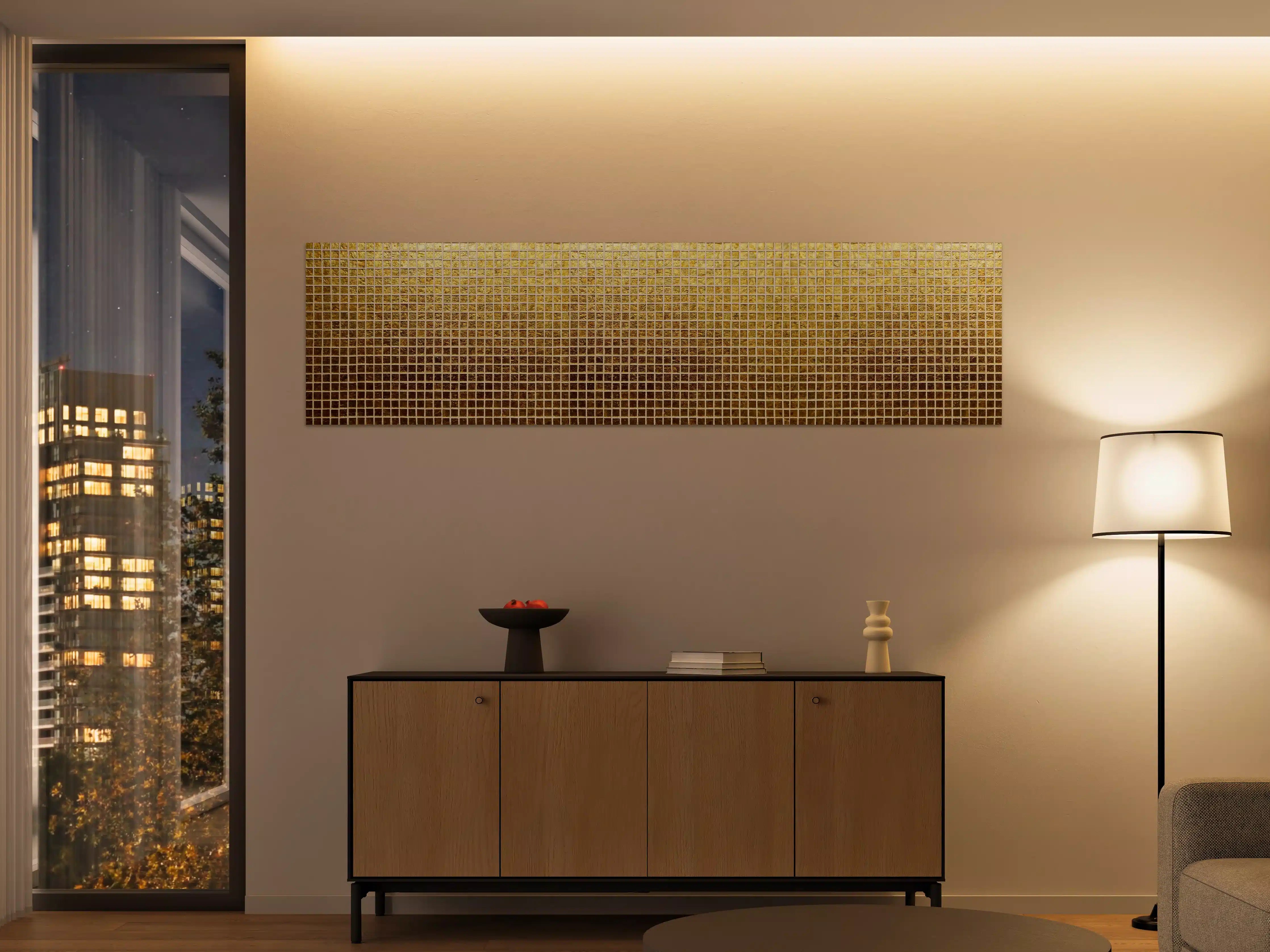 Große Wandbilder - Goldenes Fliesenmuster