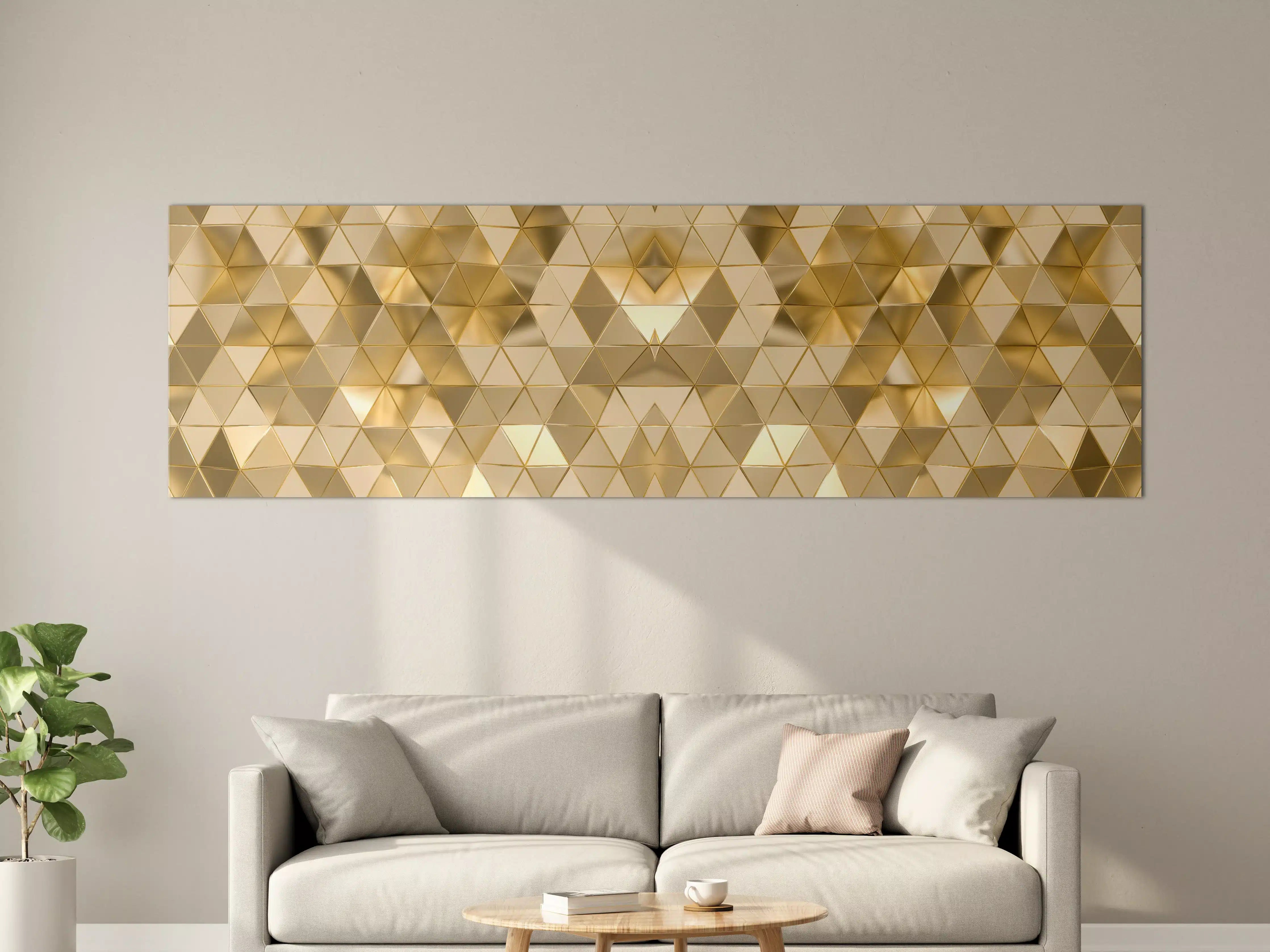Große Wandbilder - Goldenes Geometrie-Muster