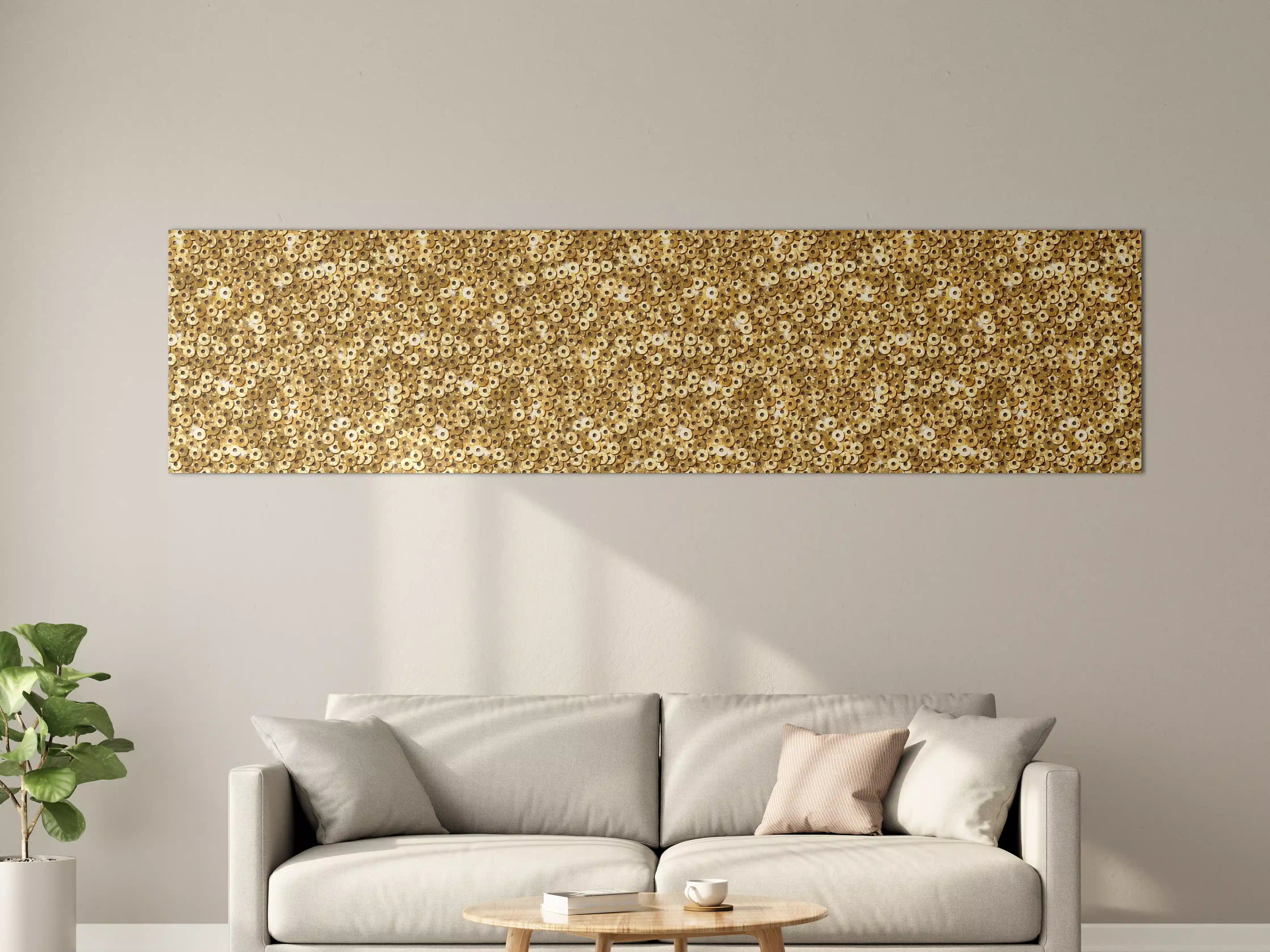 Große Wandbilder - Goldenes Pailletten-Muster