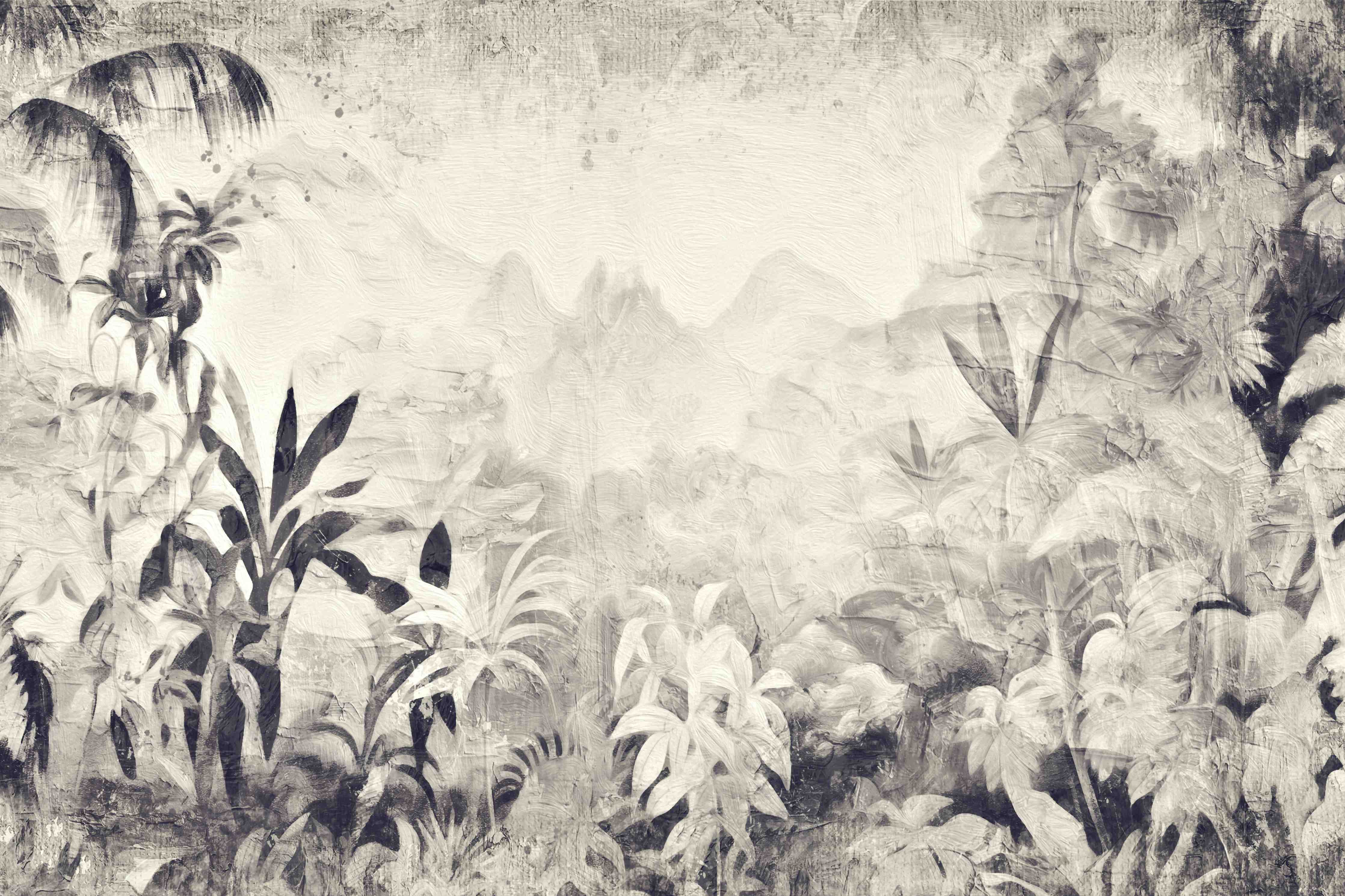 Große Wandbilder-Gräuliche Landschaft - Floral