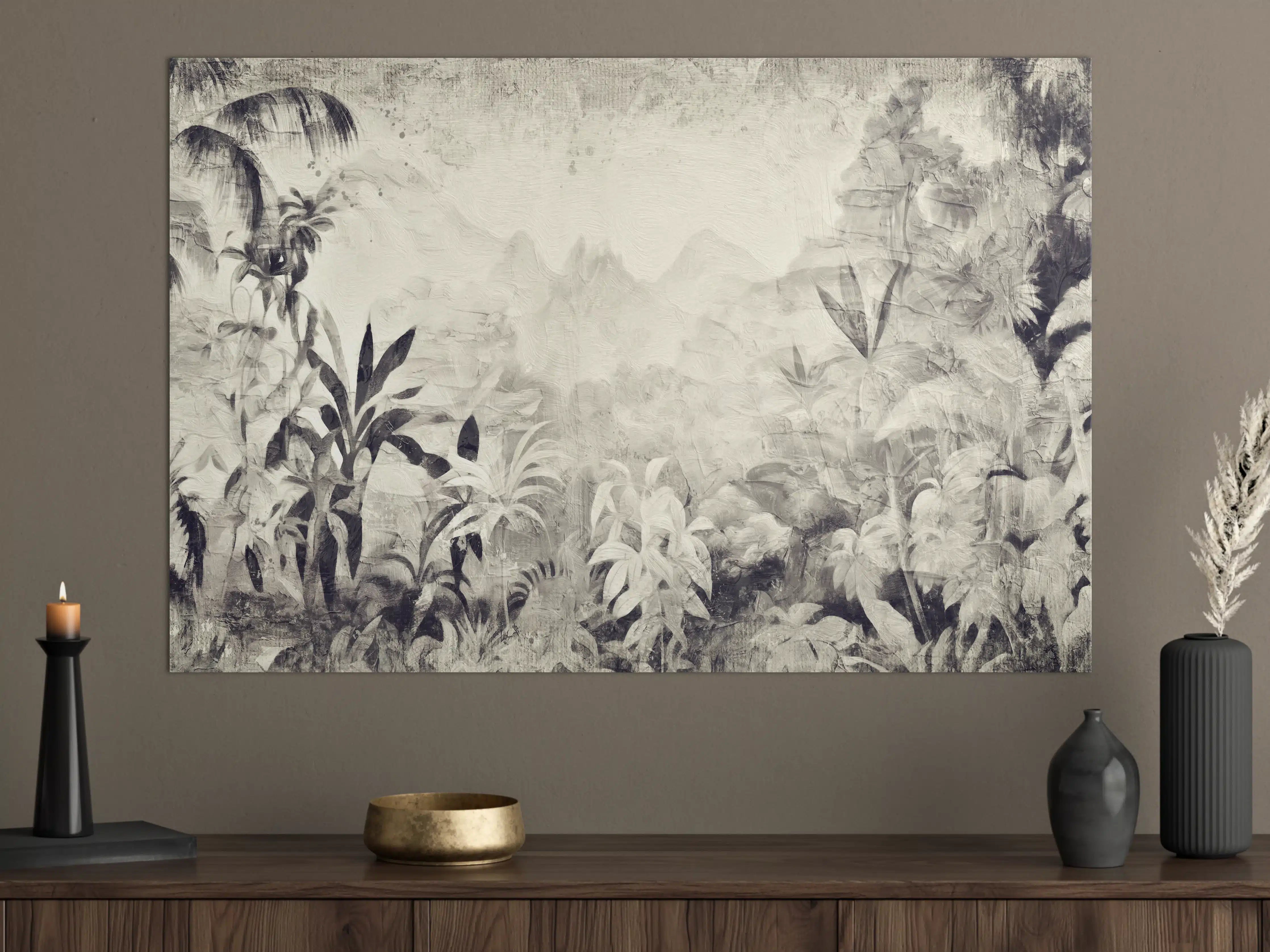 Große Wandbilder - Gräuliche Landschaft - Floral