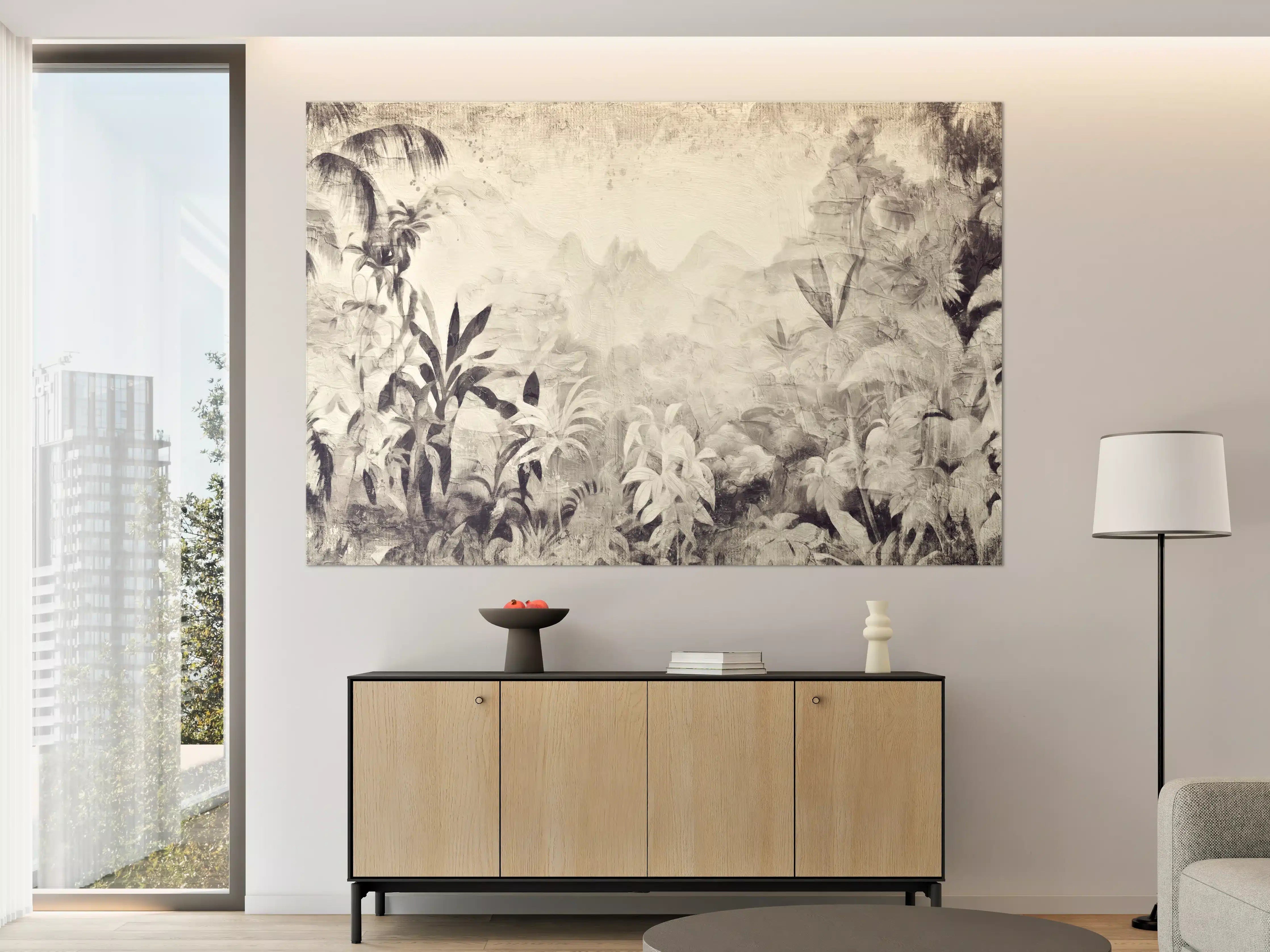Große Wandbilder - Gräuliche Landschaft - Floral