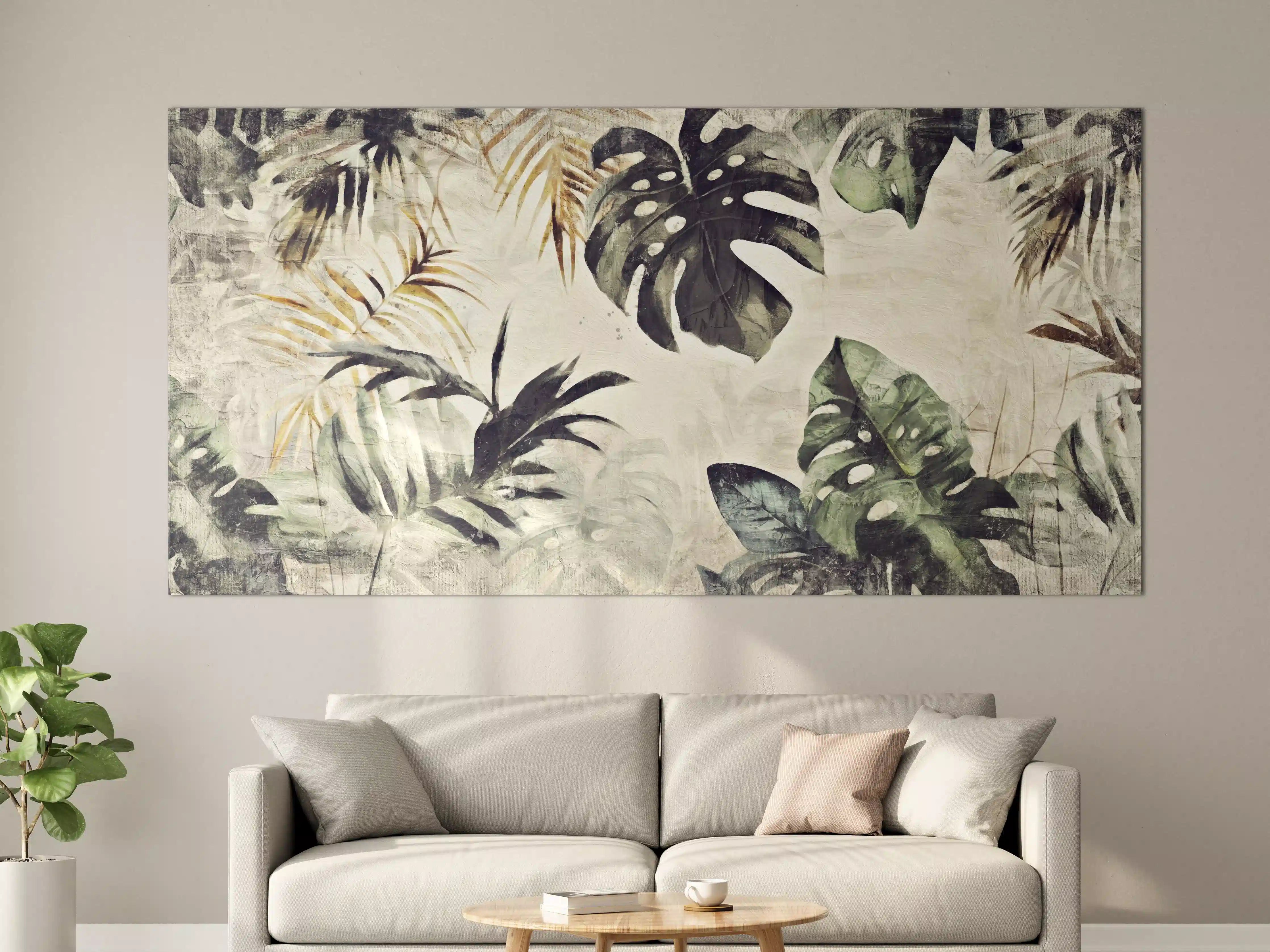Große Wandbilder - Gräuliche Pflanzen - Floral