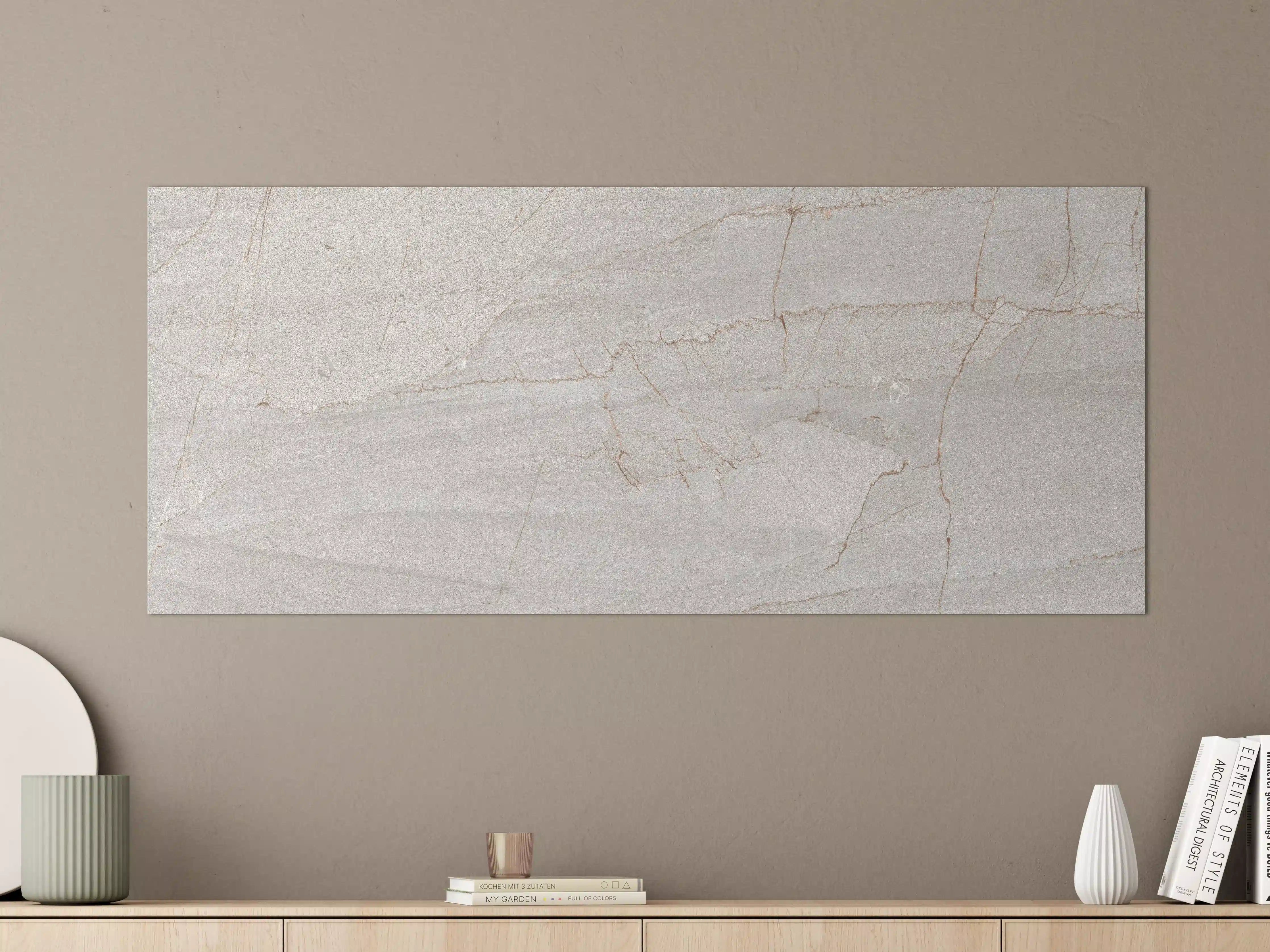 Große Wandbilder - Gräuliches rissiges Marmormuster 