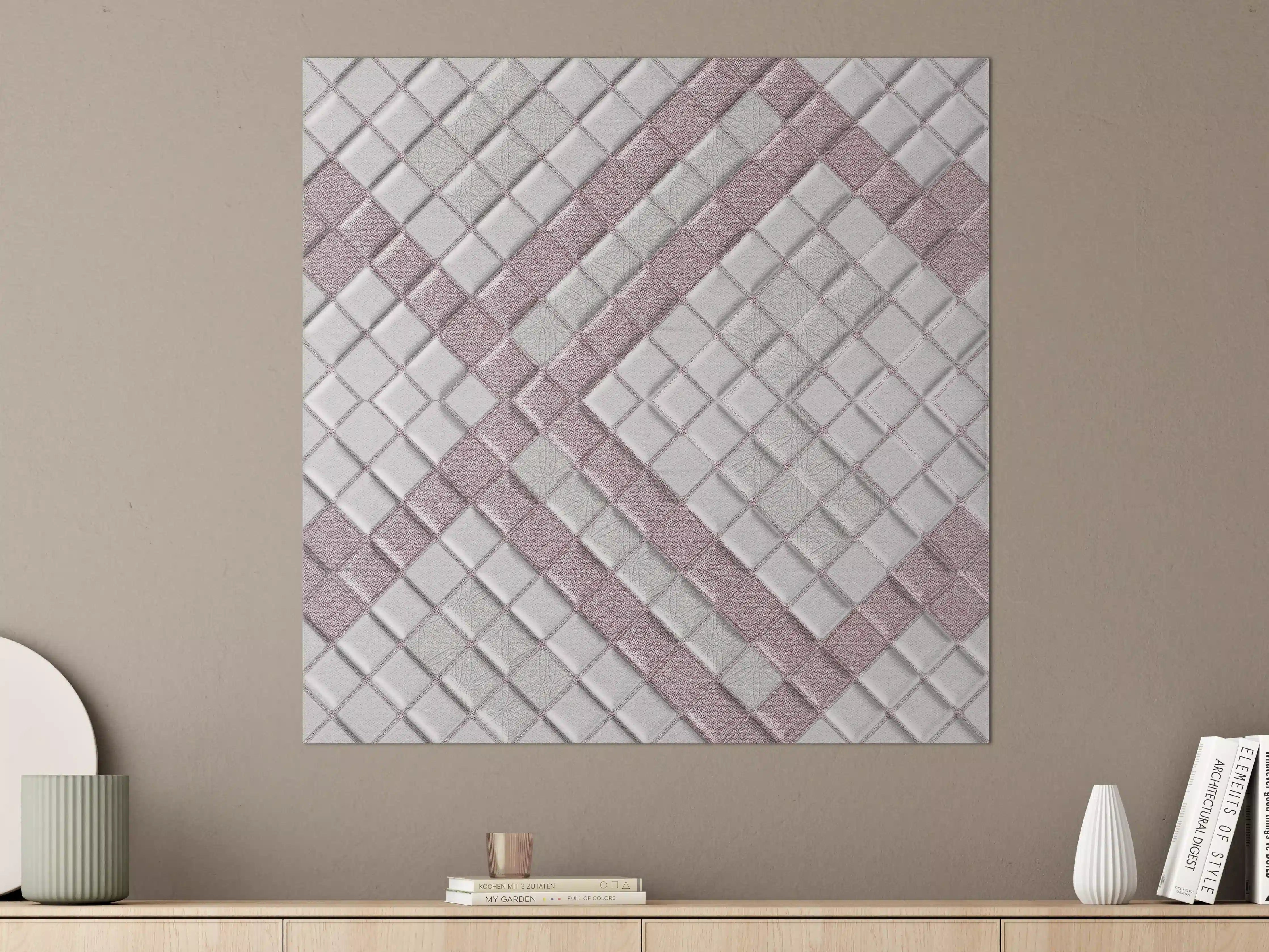 Große Wandbilder - Grau-Weißes Geometrisches Design