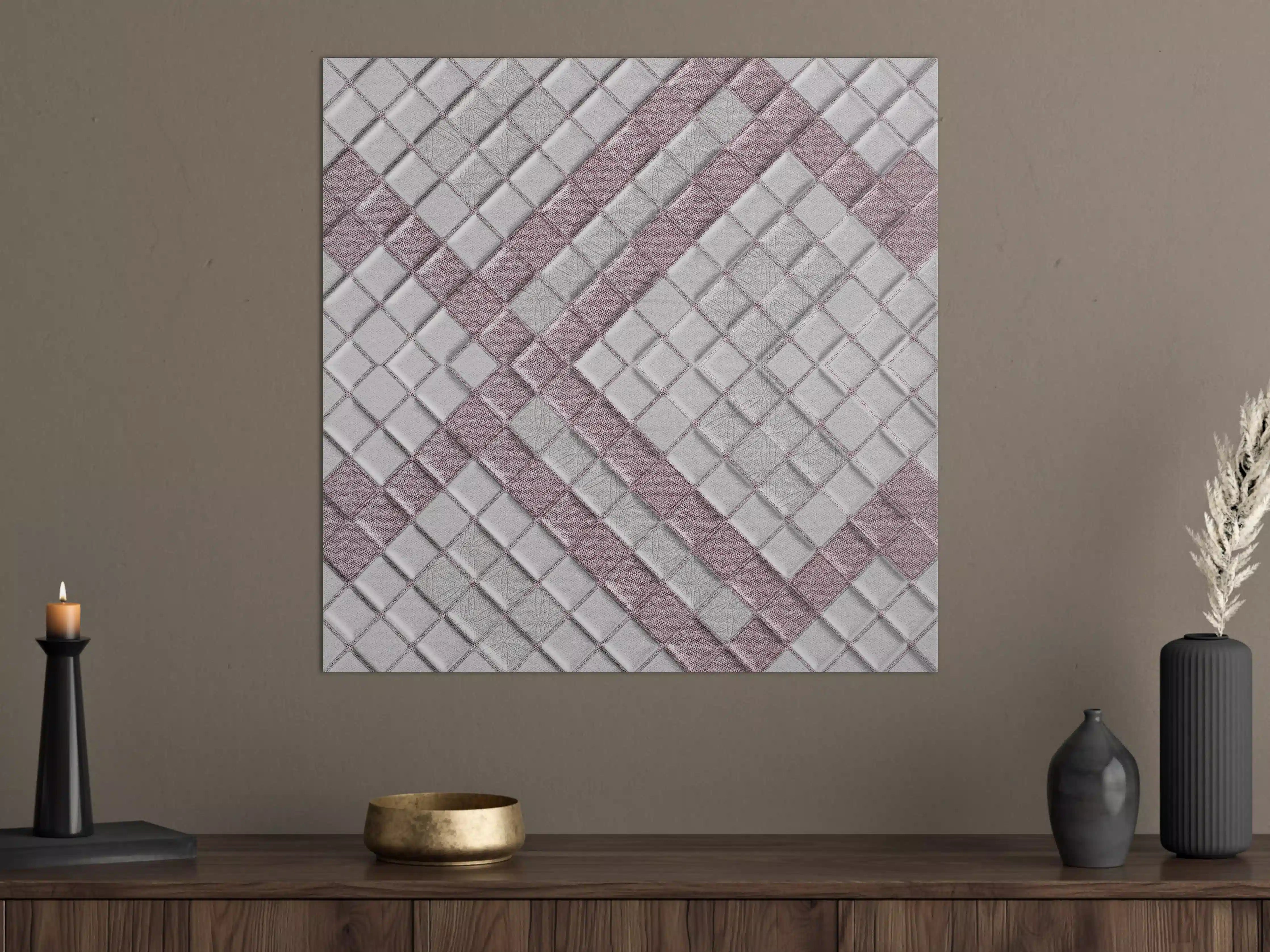 Große Wandbilder - Grau-Weißes Geometrisches Design