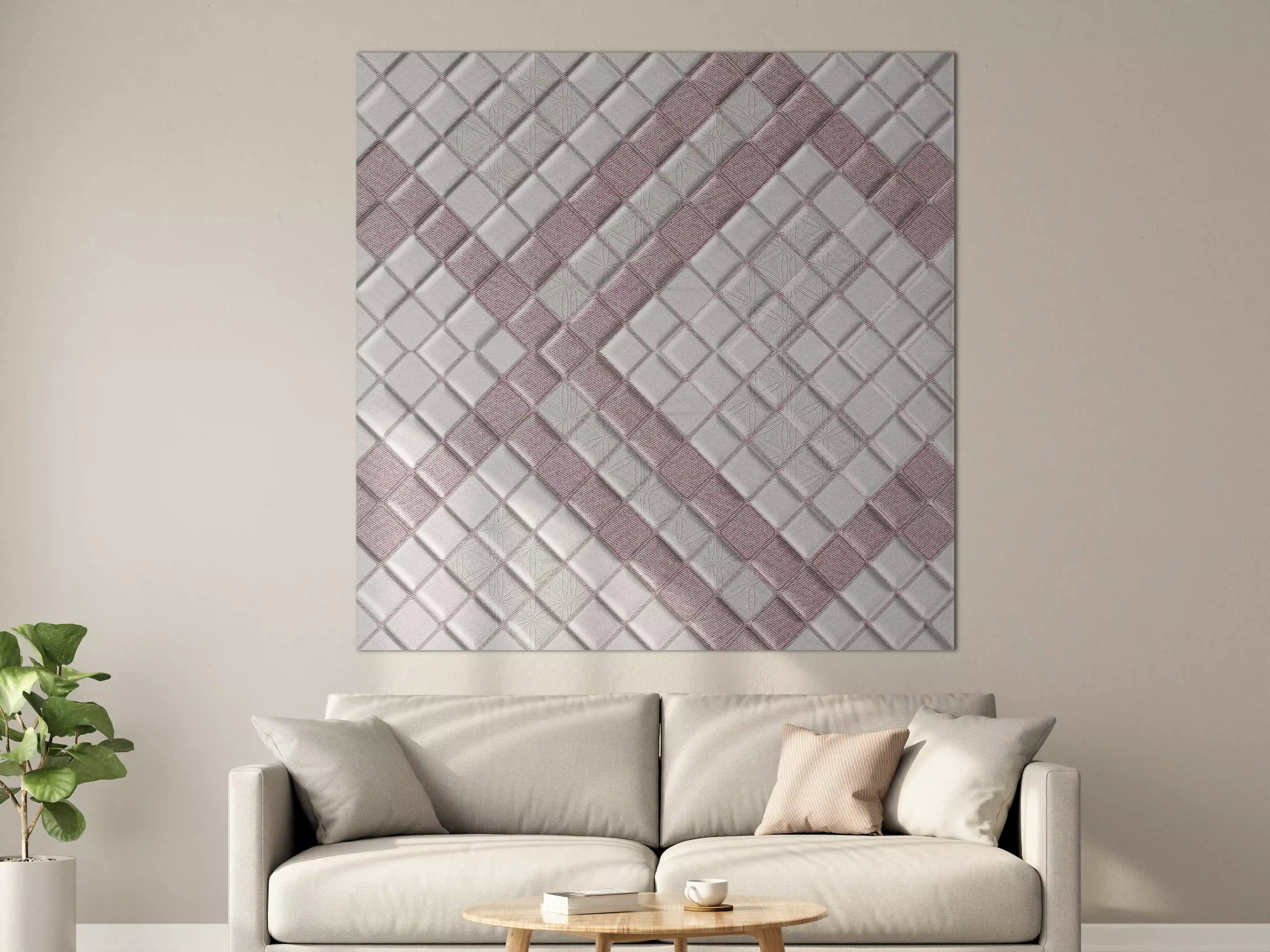 Große Wandbilder - Grau-Weißes Geometrisches Design