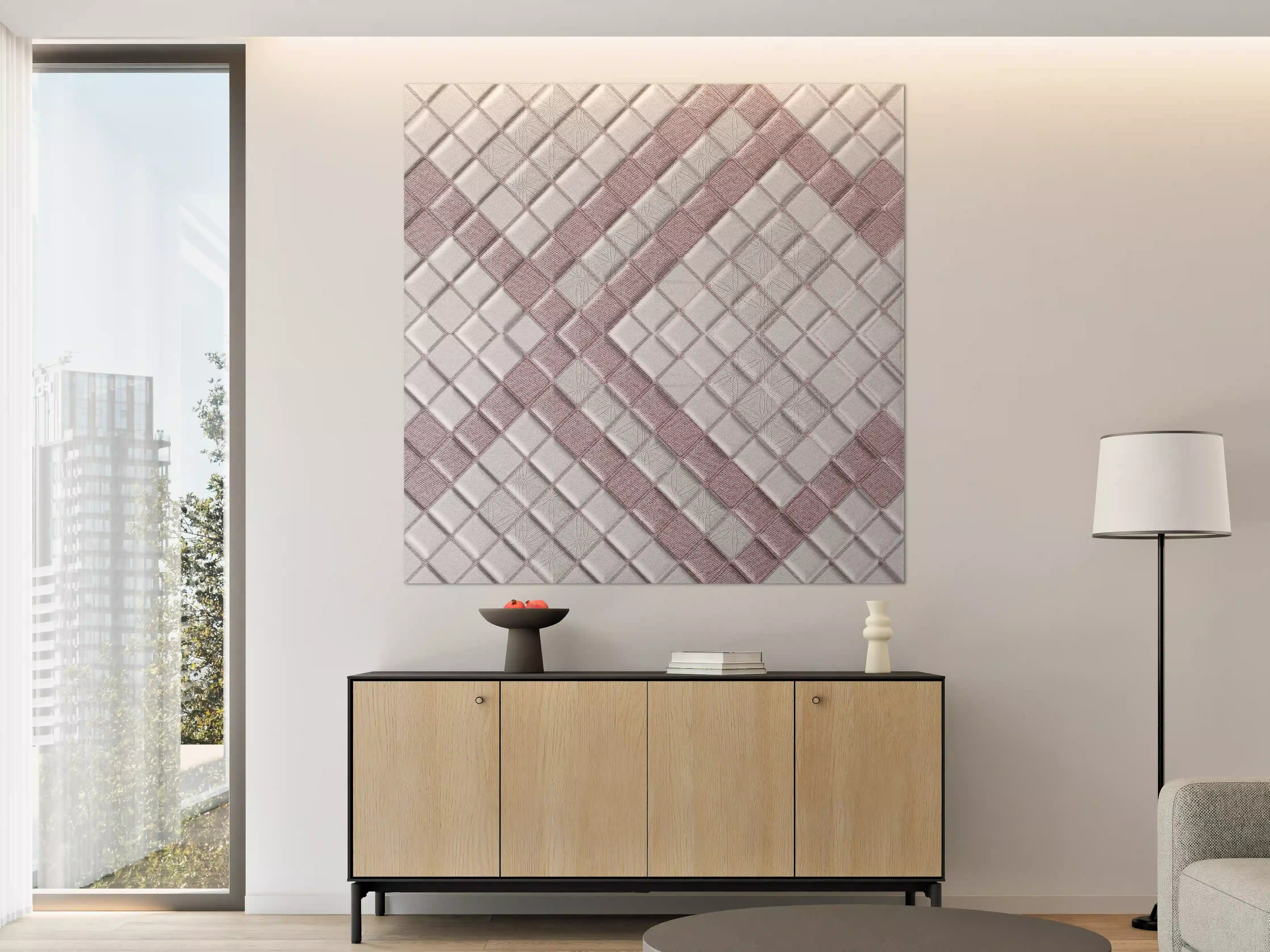Große Wandbilder - Grau-Weißes Geometrisches Design
