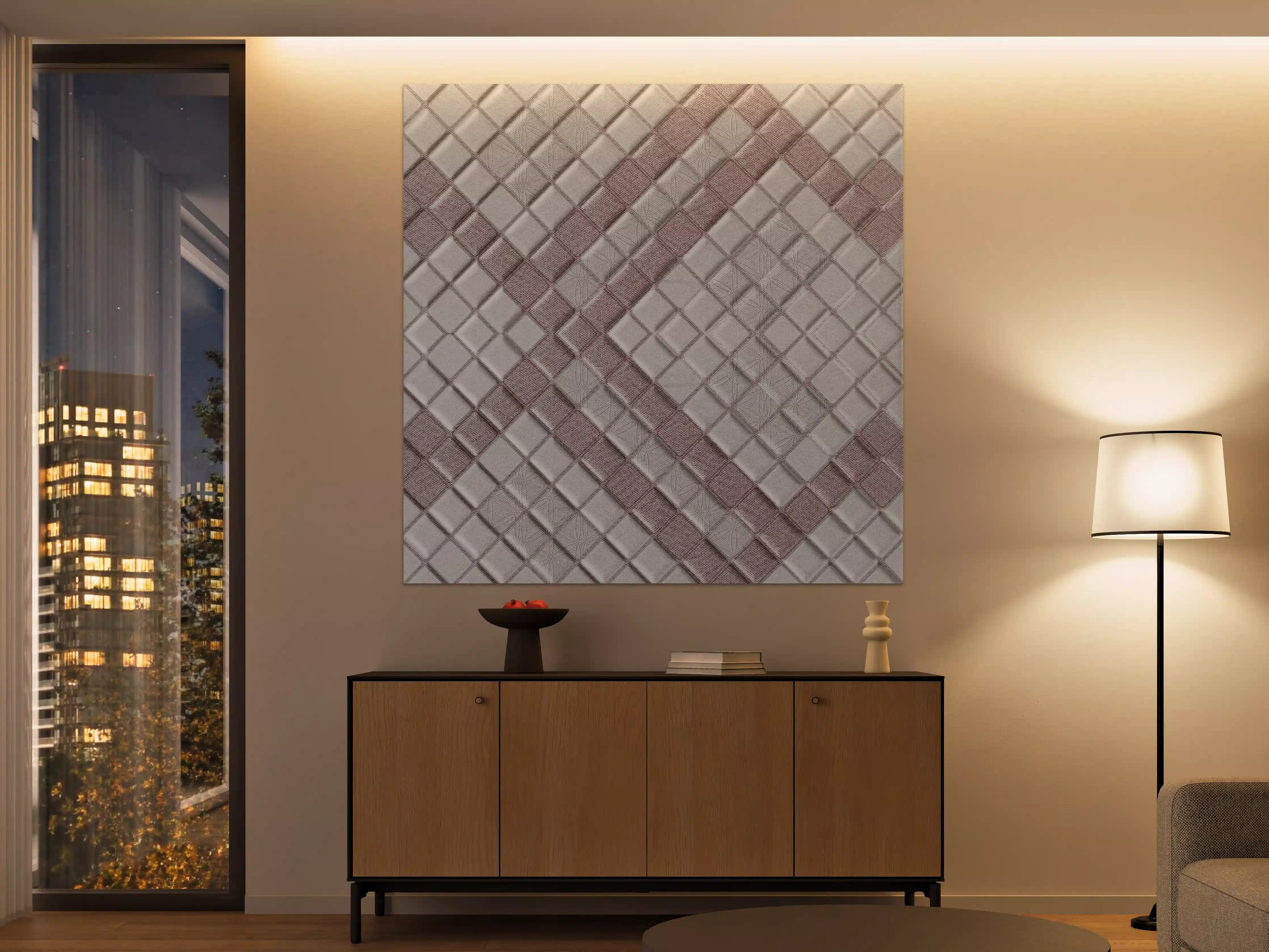 Große Wandbilder - Grau-Weißes Geometrisches Design