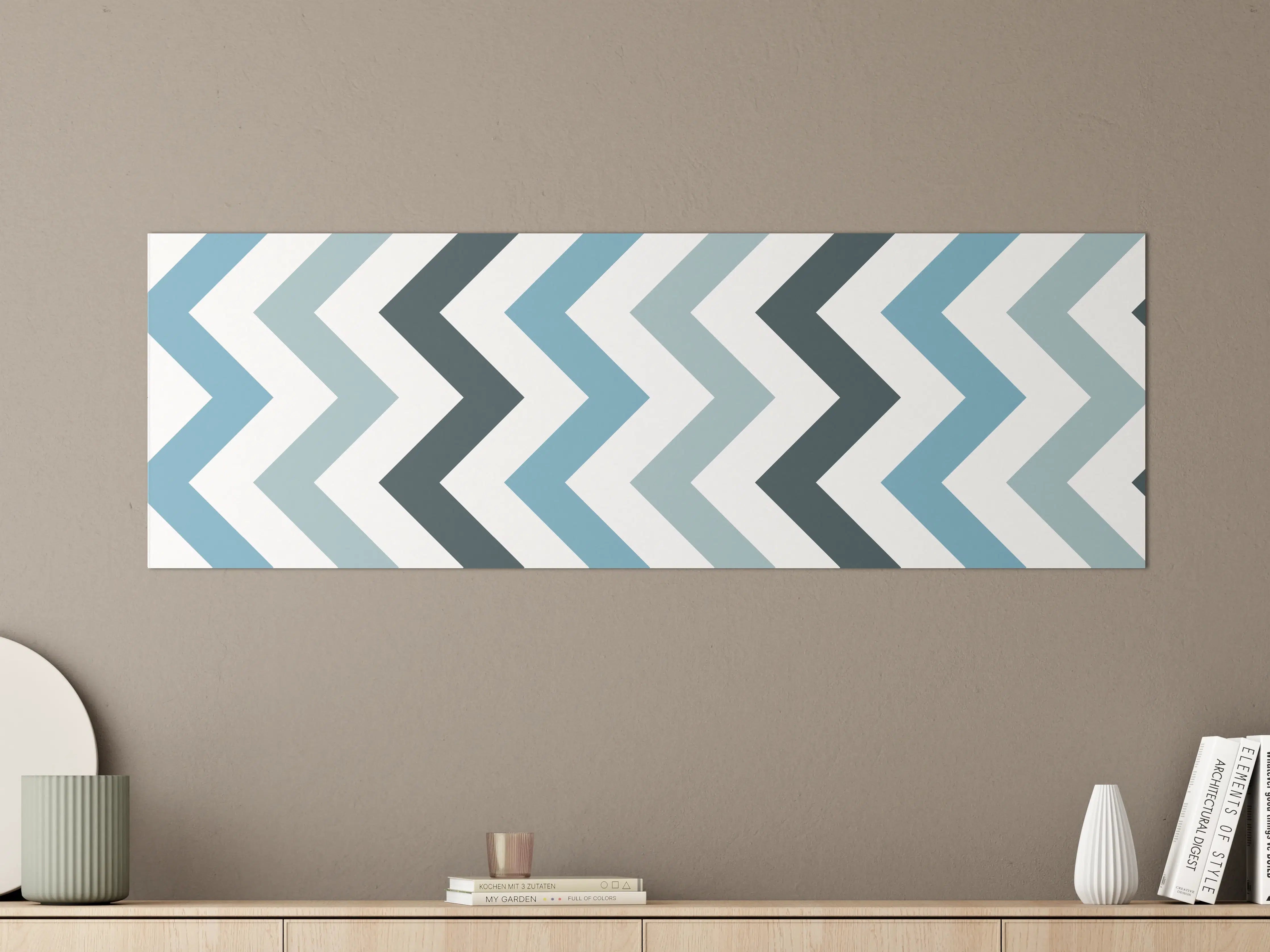 Große Wandbilder - Grau-Weißes Zick-Zack-Design