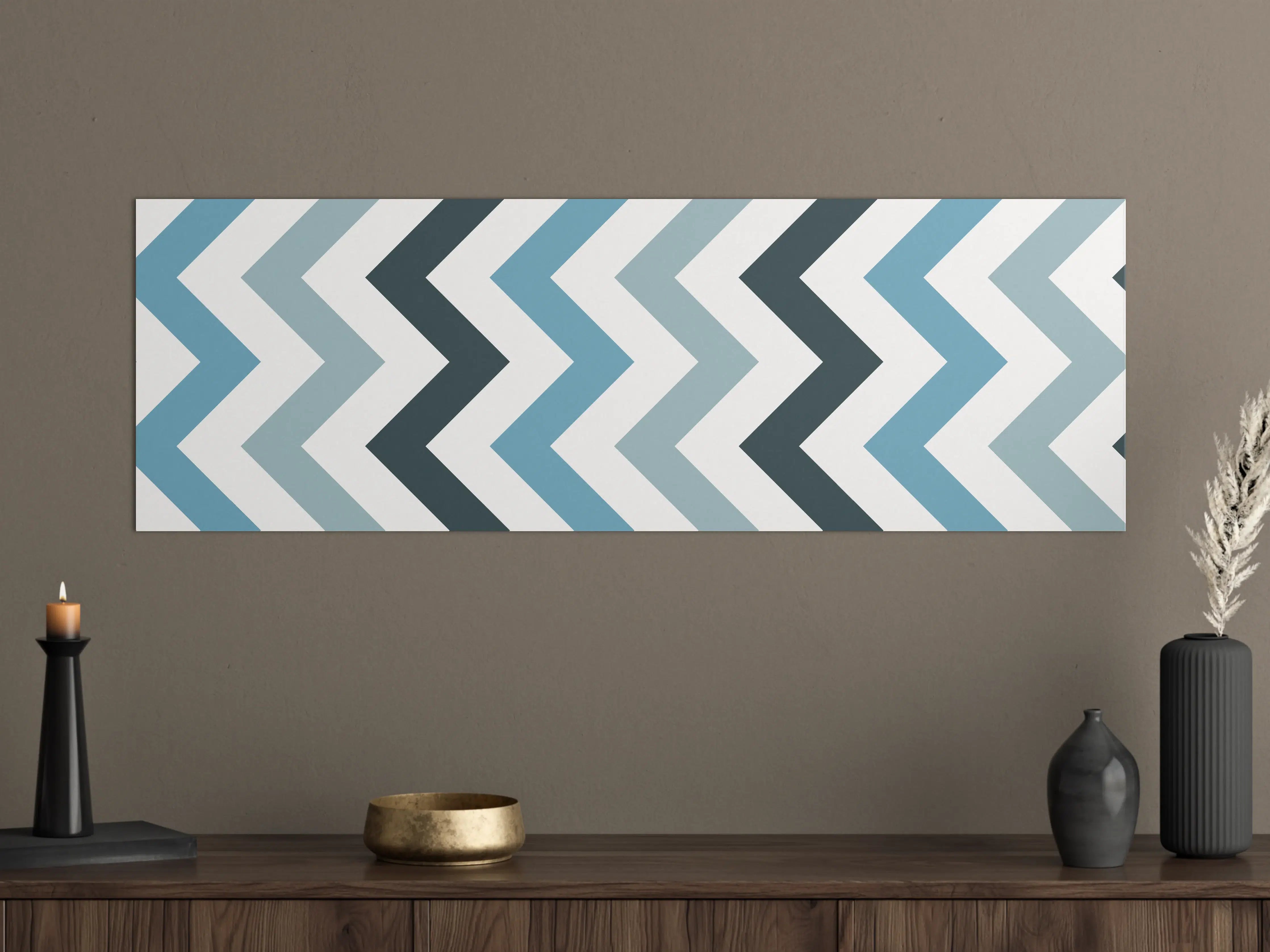 Große Wandbilder - Grau-Weißes Zick-Zack-Design