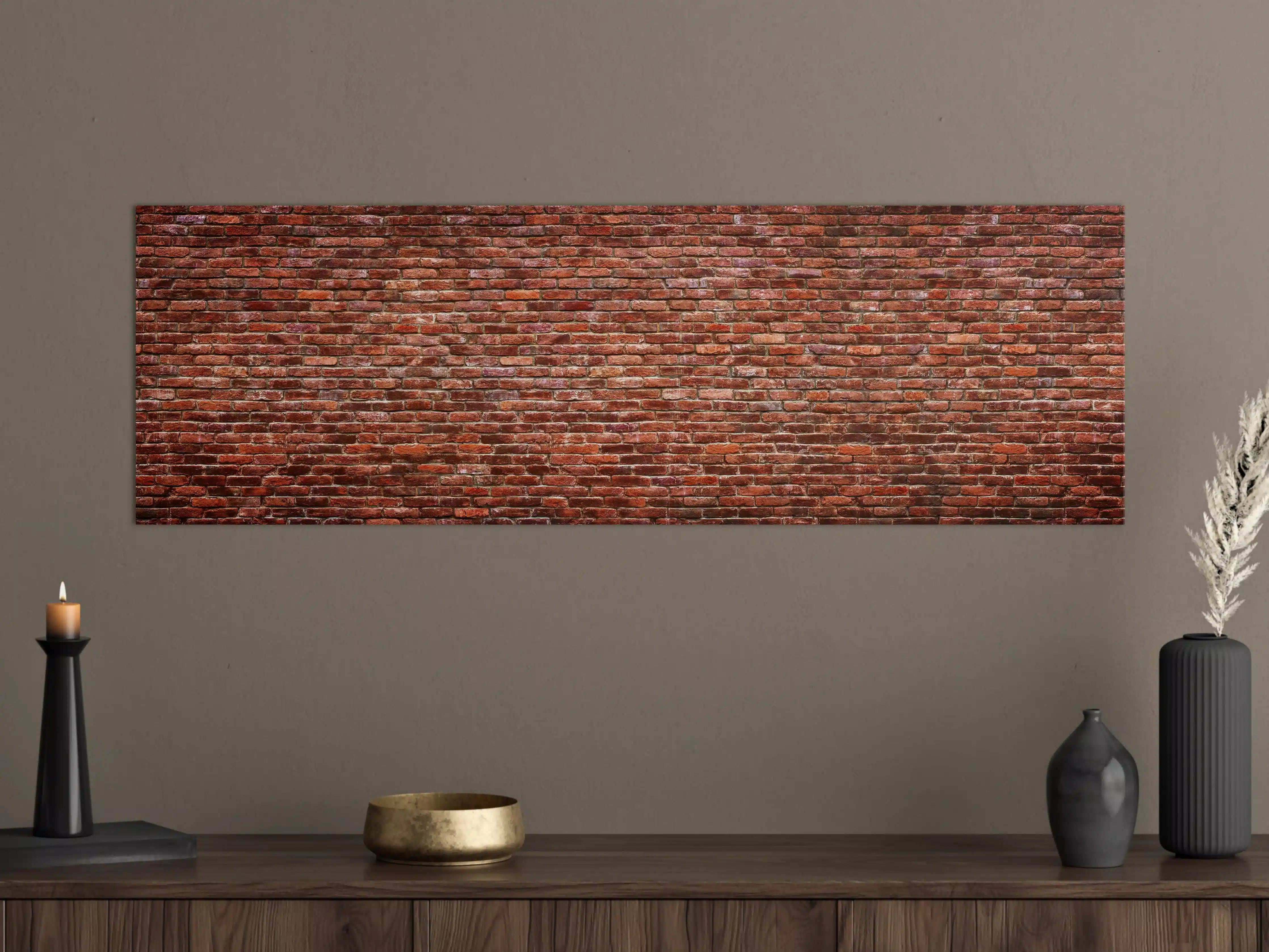 Große Wandbilder - Graue Backsteinwand im Weißlicht