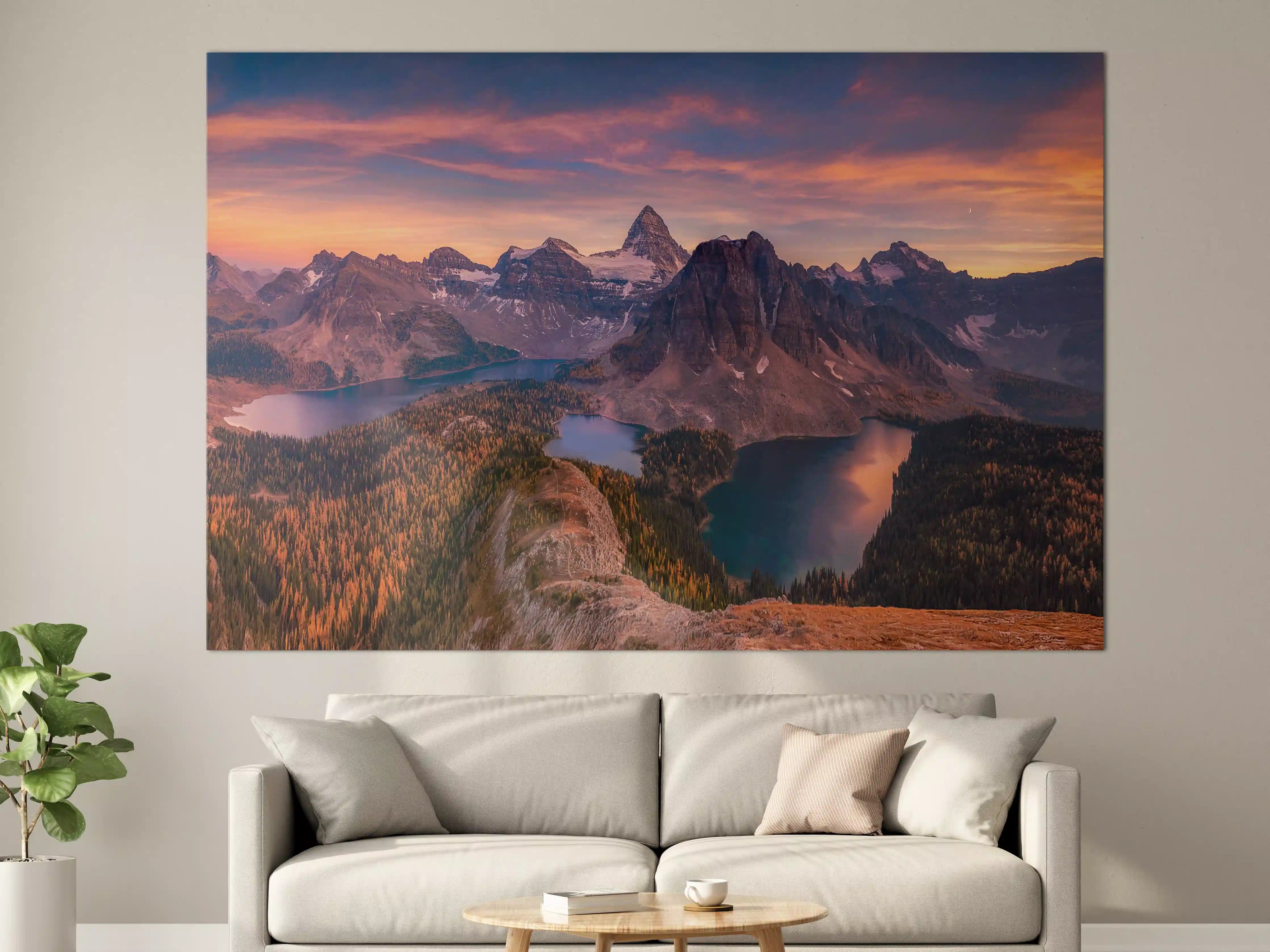 Große Wandbilder - Graue Bergspitzen im Abendlicht