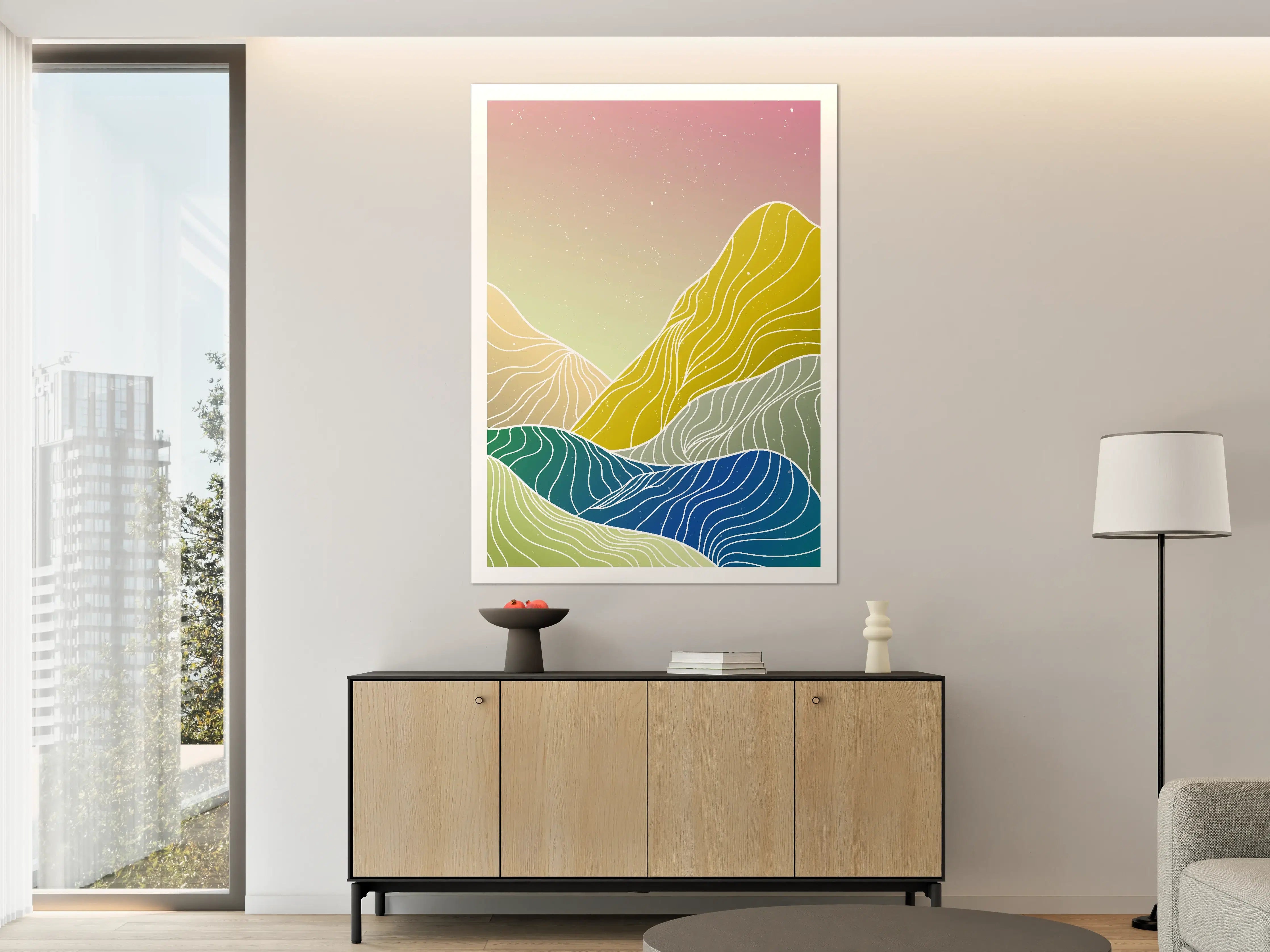Große Wandbilder - Graue Bergträume in Pastell