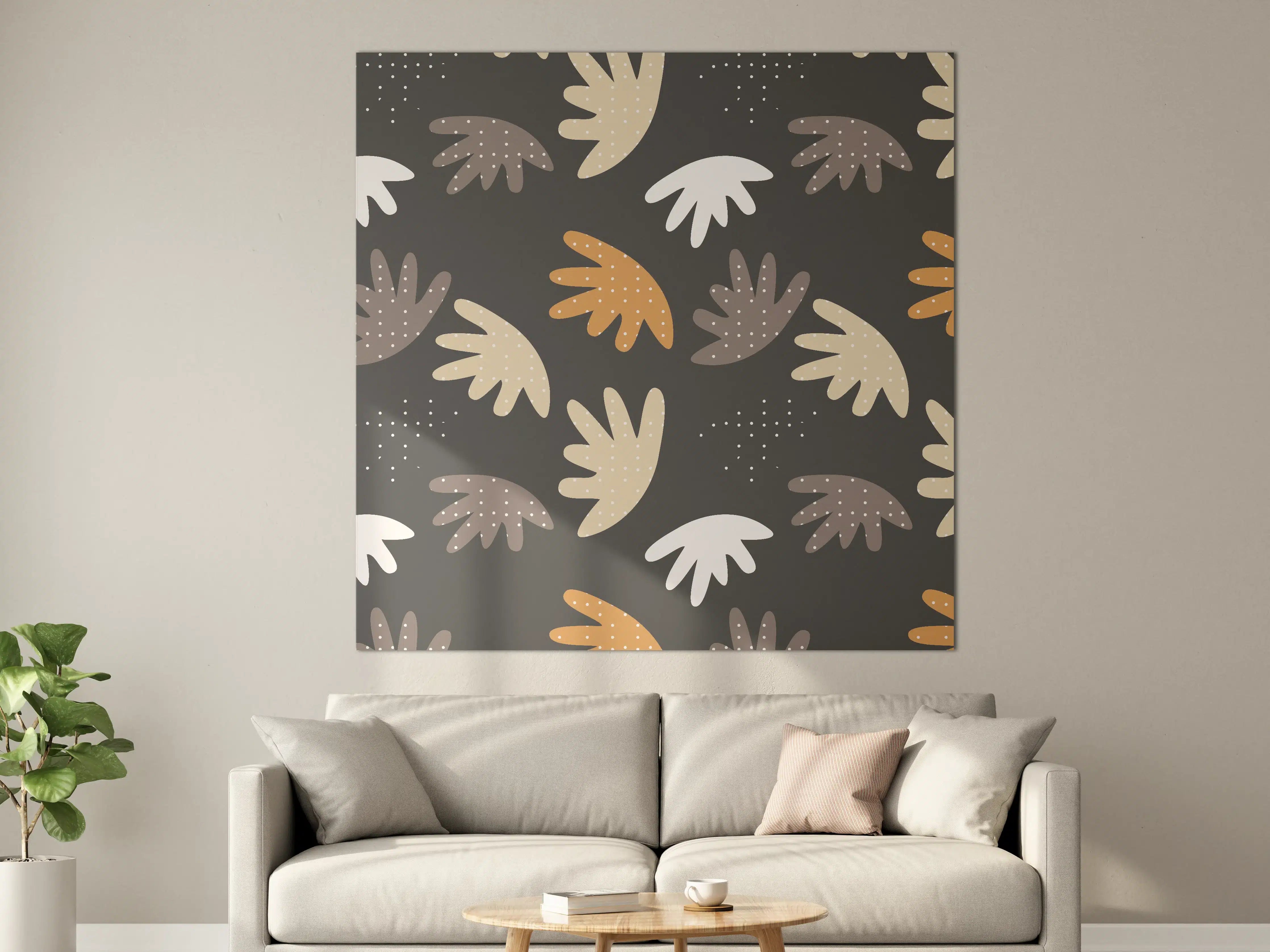 Große Wandbilder - Graue Blätter im Herbstlicht