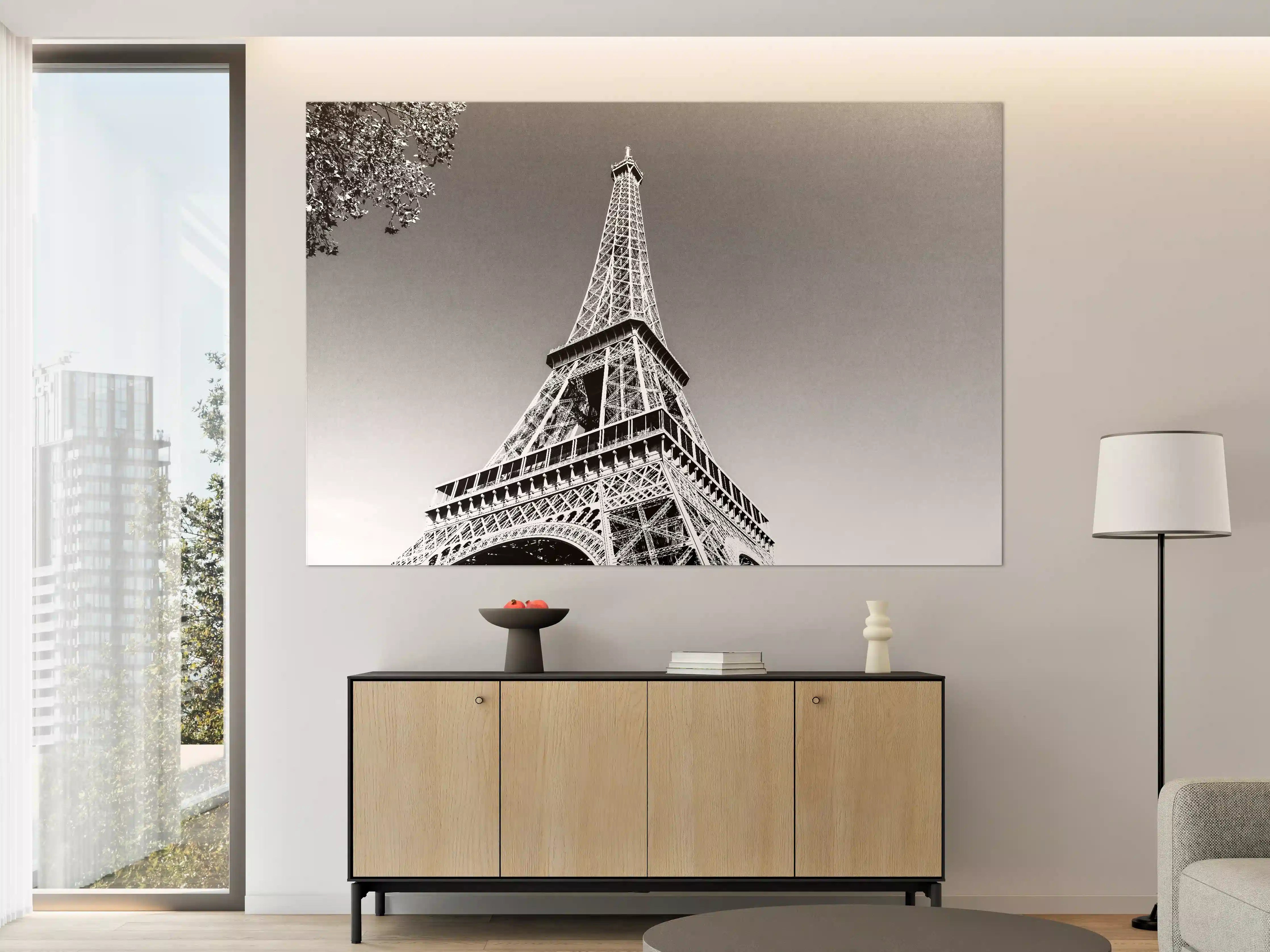 Große Wandbilder - Graue Eleganz des Eiffelturms