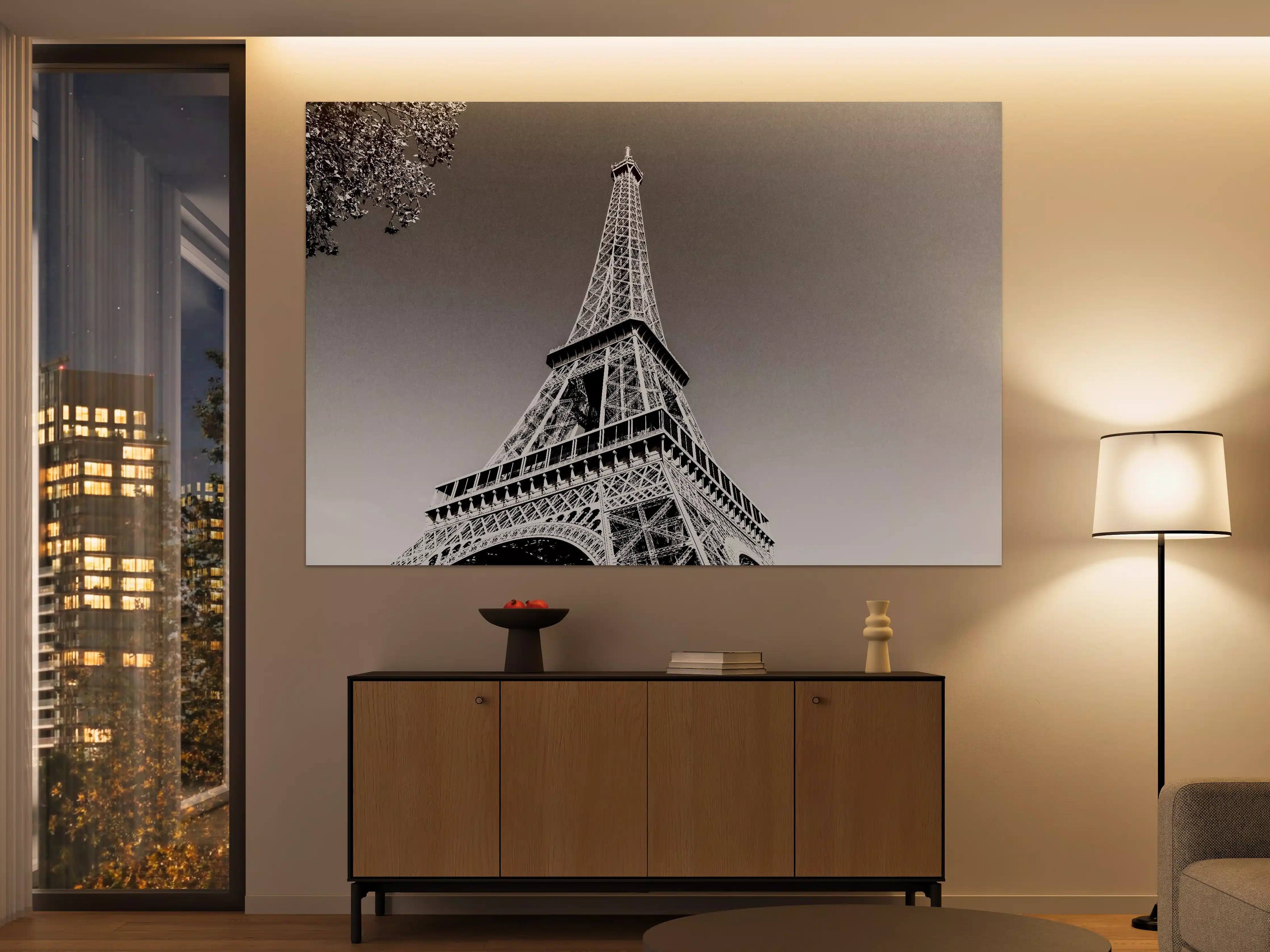 Große Wandbilder - Graue Eleganz des Eiffelturms