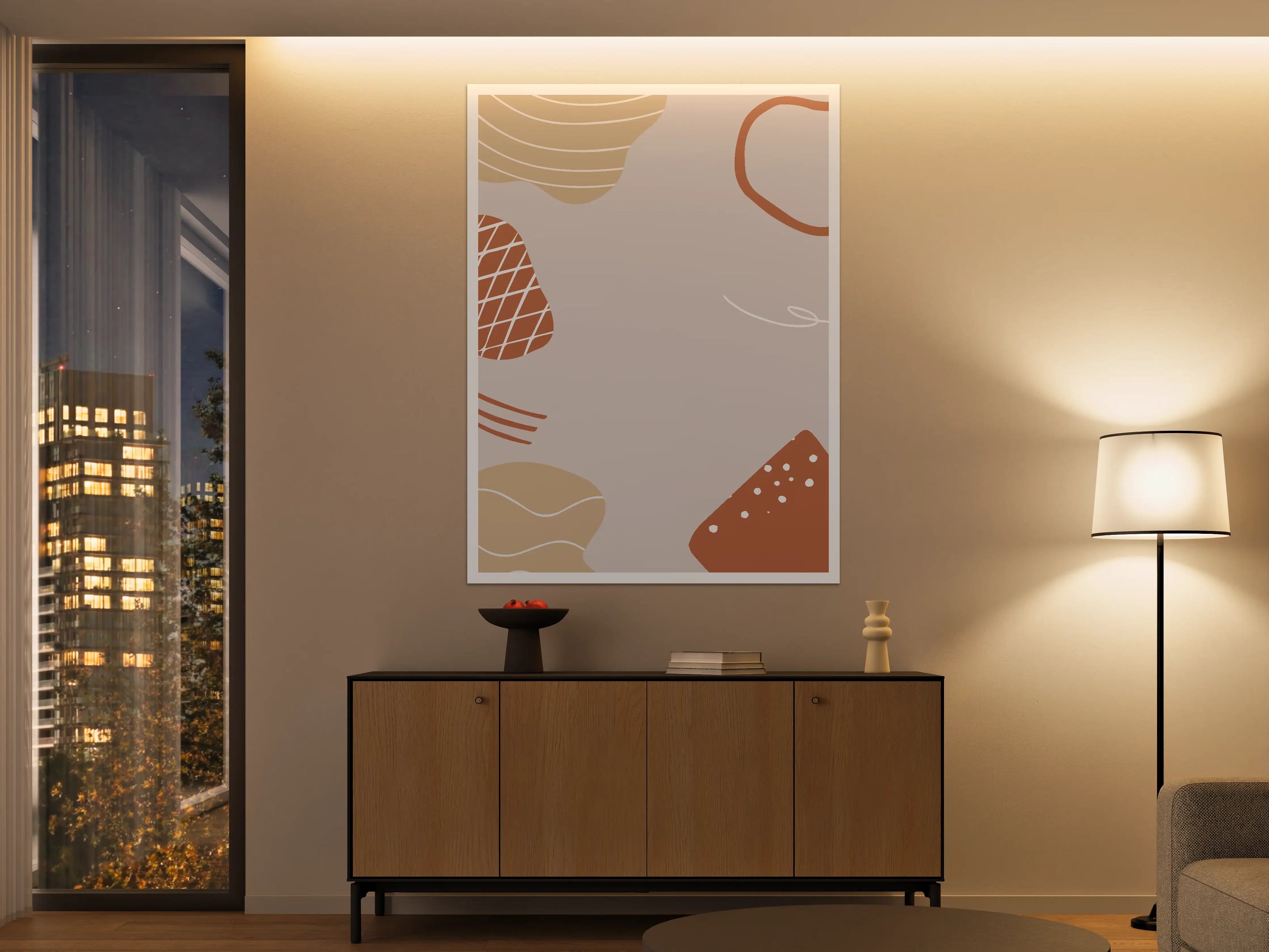 Große Wandbilder - Graue Eleganz: Abstrakte Wandkunst