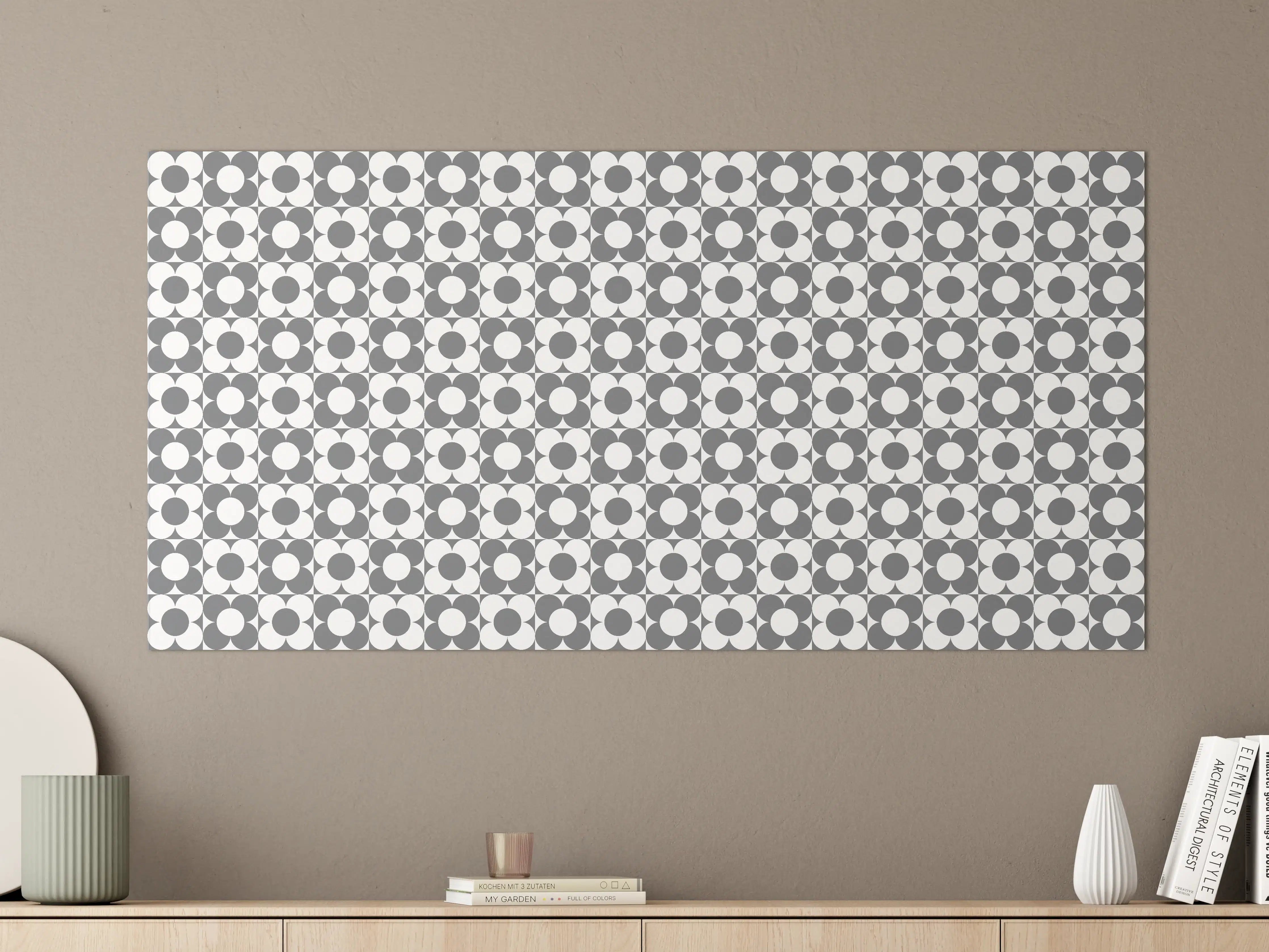 Große Wandbilder - Graue Eleganz: Geometrik in Weiß