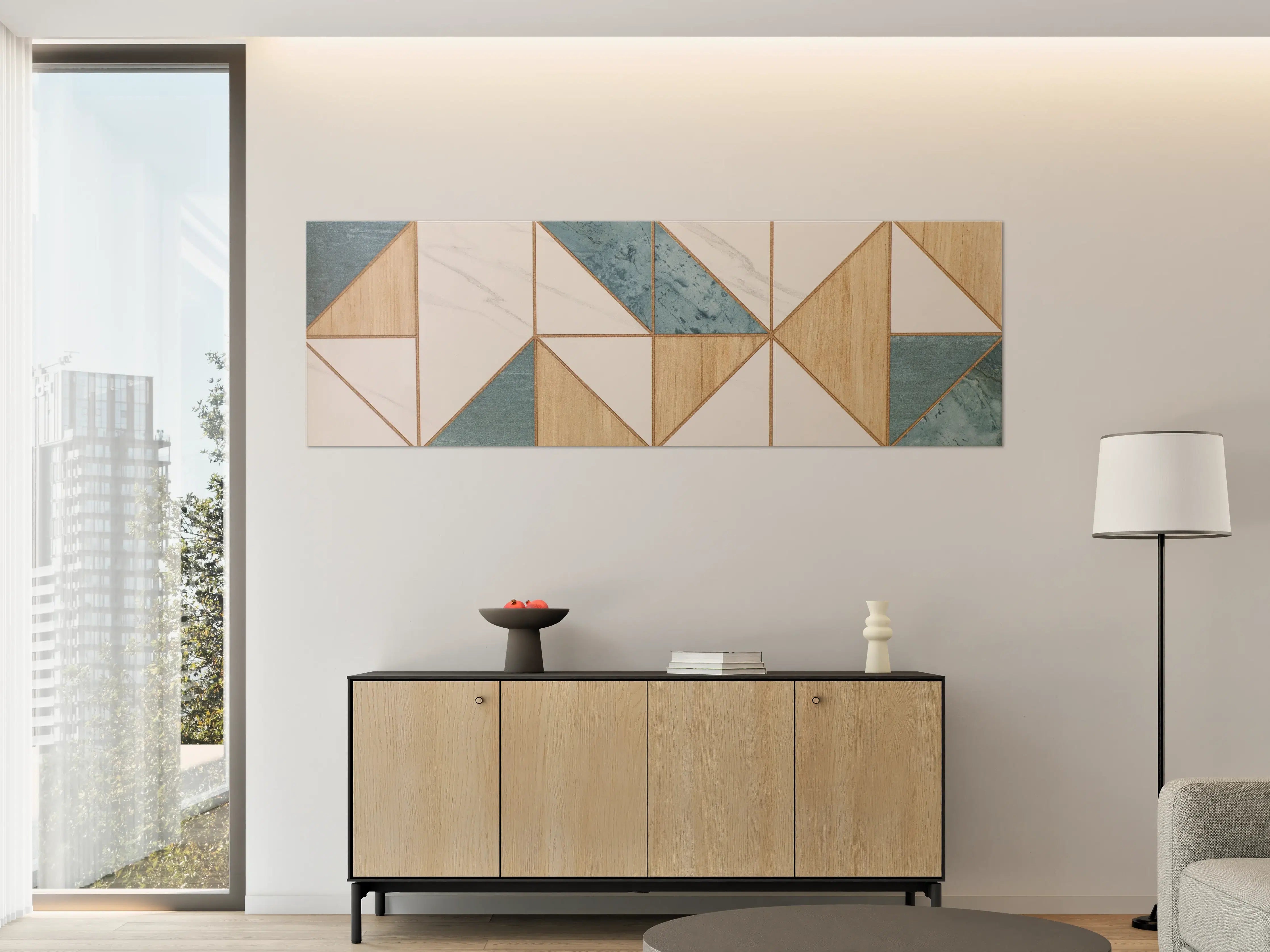 Große Wandbilder - Graue Farbspiele: Geometrische Wandkunst