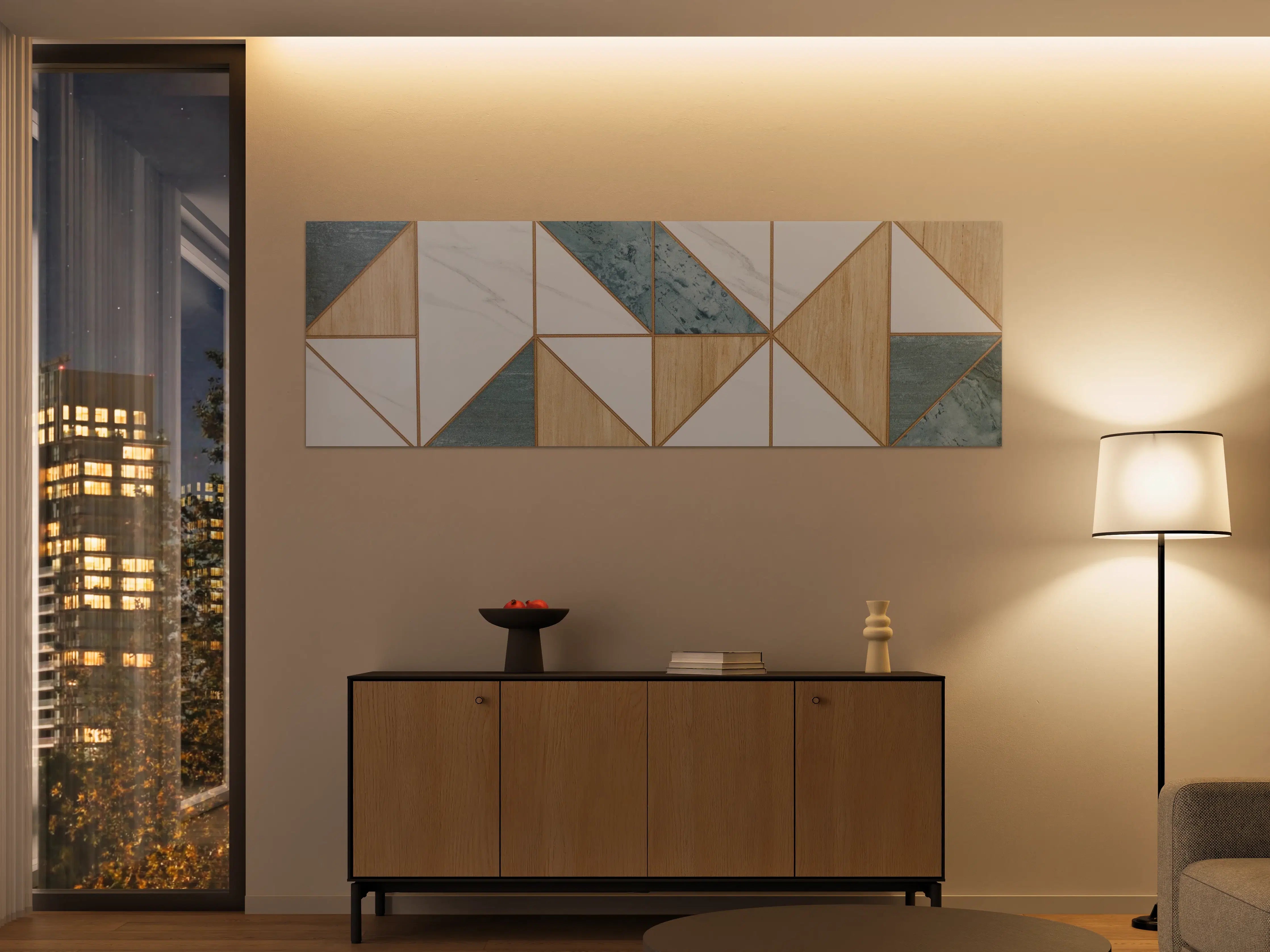 Große Wandbilder - Graue Farbspiele: Geometrische Wandkunst
