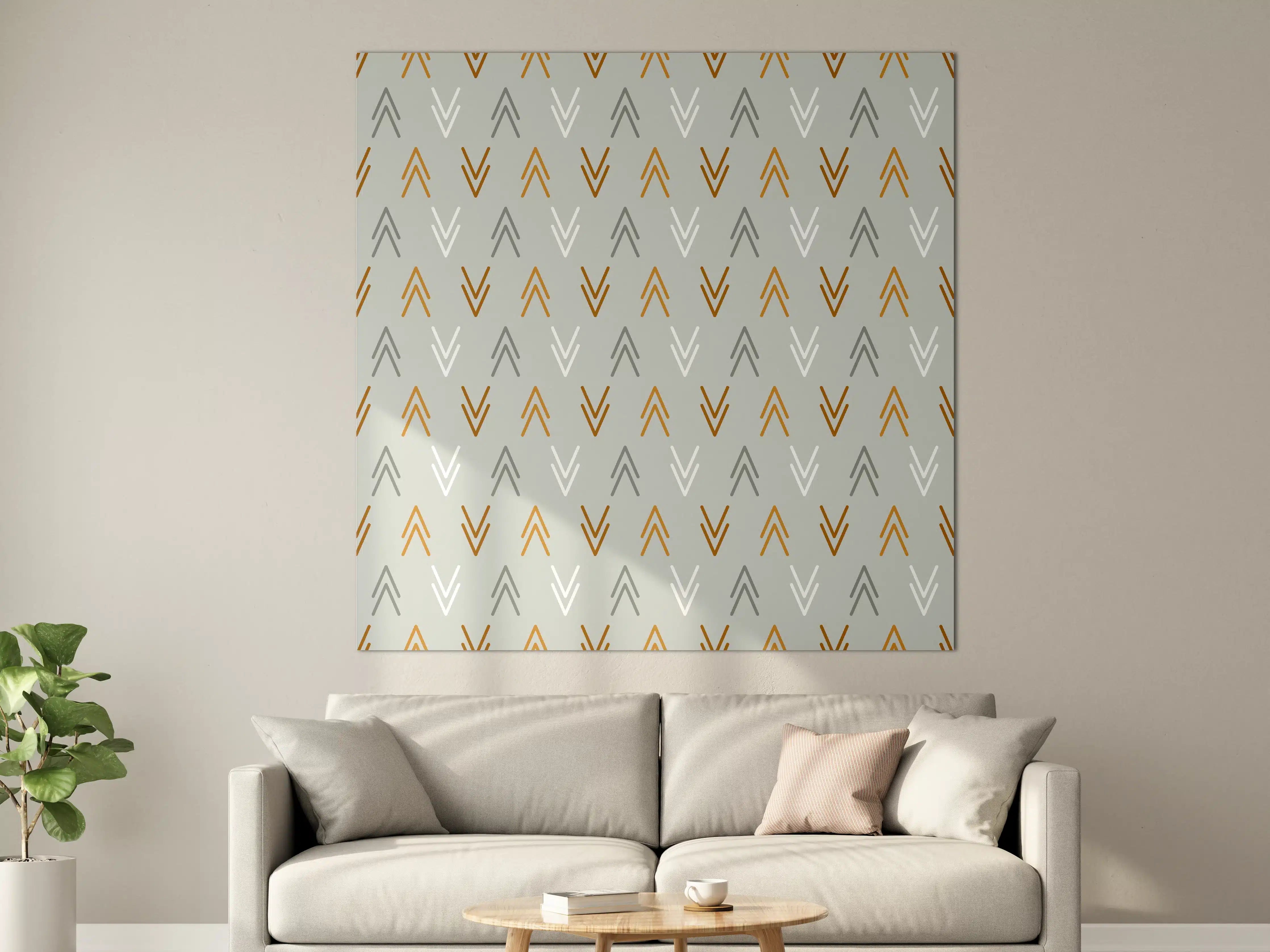 Große Wandbilder - Graue Geometrie an der Wand