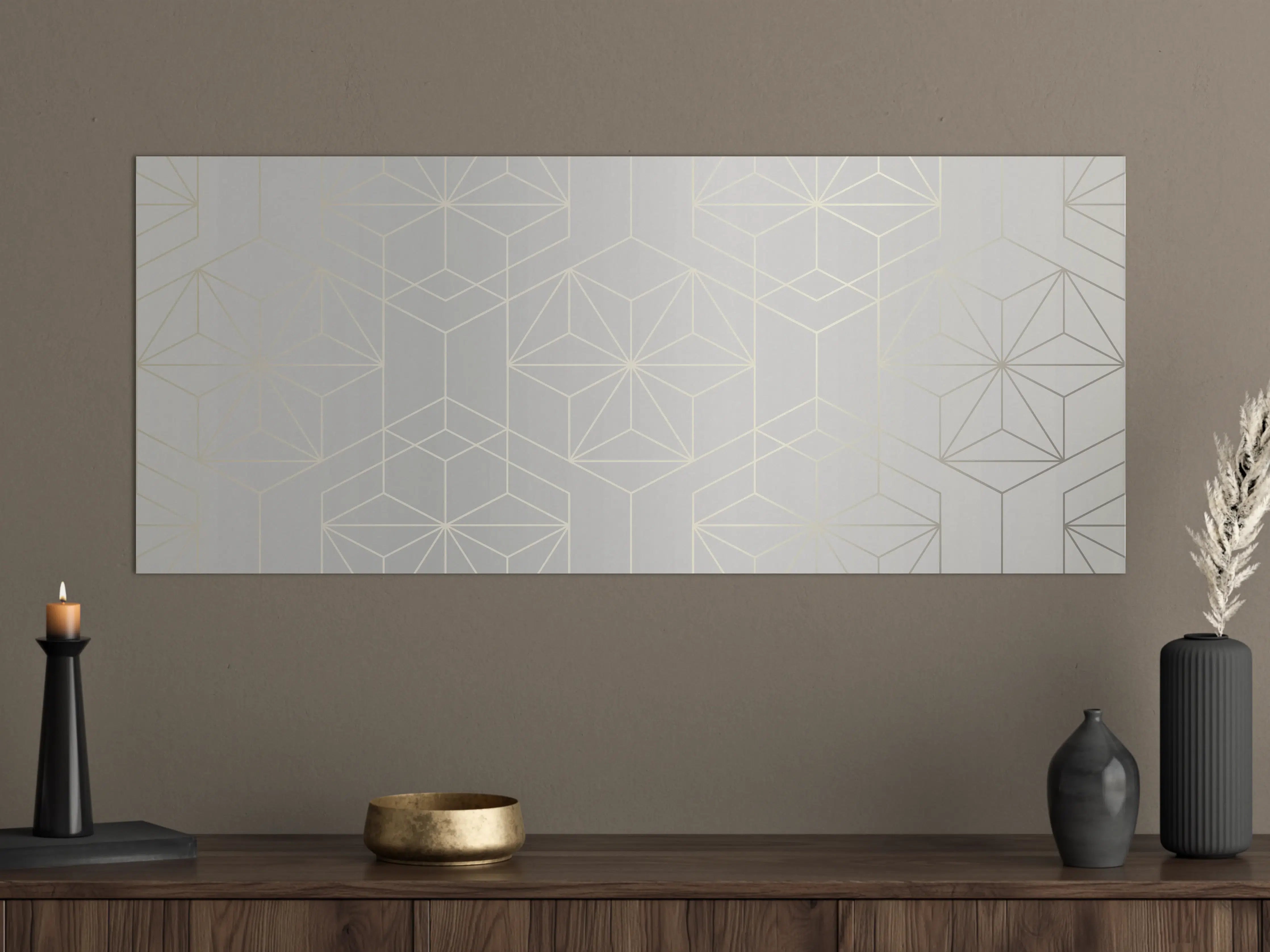 Große Wandbilder - Graue Geometrie auf Weißen Flächen