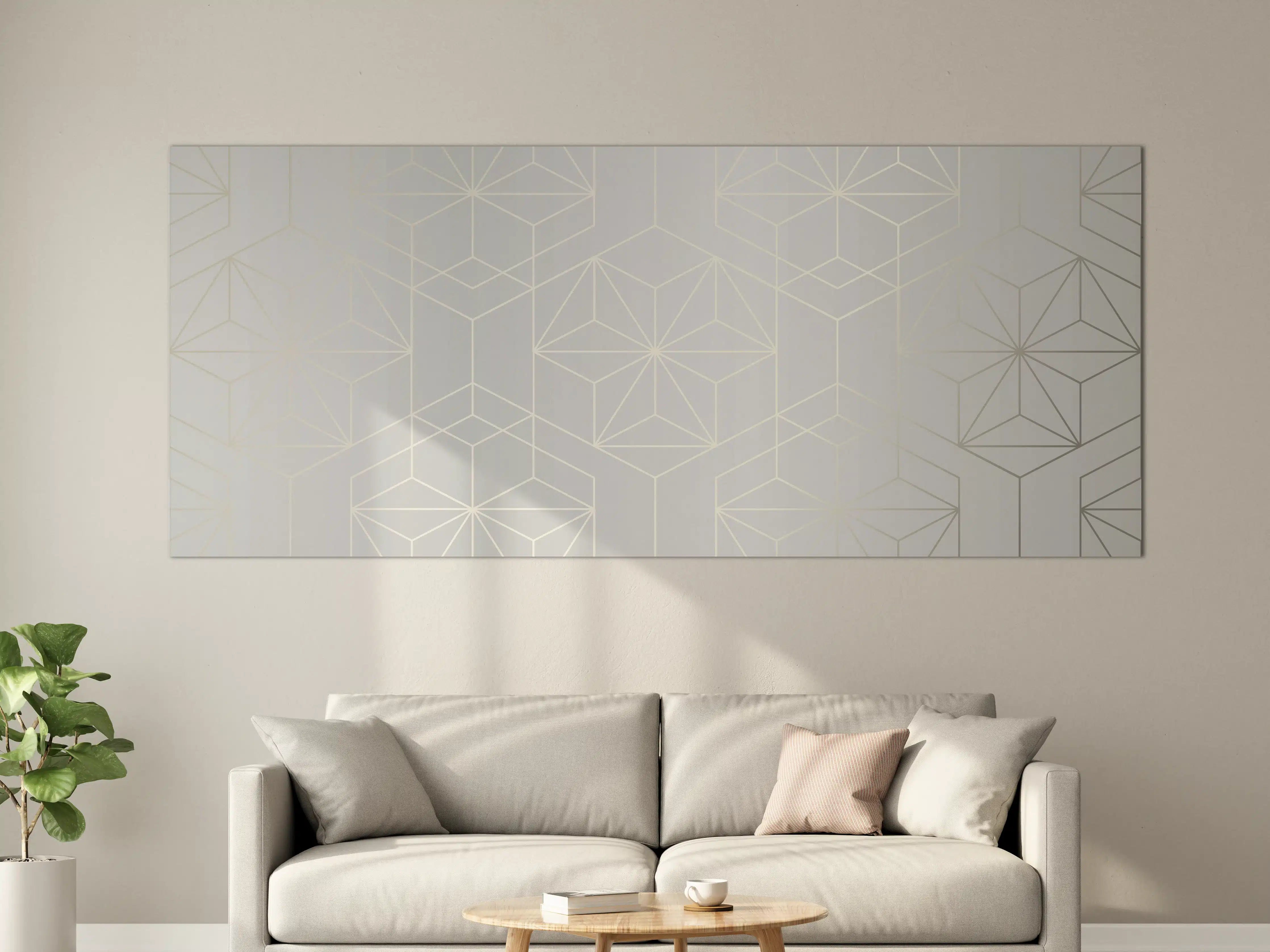 Große Wandbilder - Graue Geometrie auf Weißen Flächen